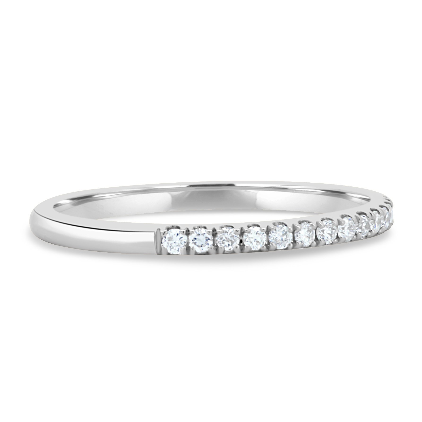 Kaitlyn  Half Pave Wedding Ring - 18k White Gold