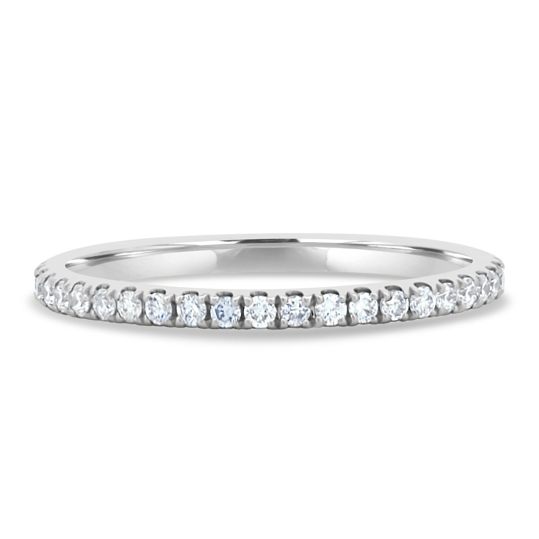 Kaitlyn  Half Pave Wedding Ring - 18k White Gold