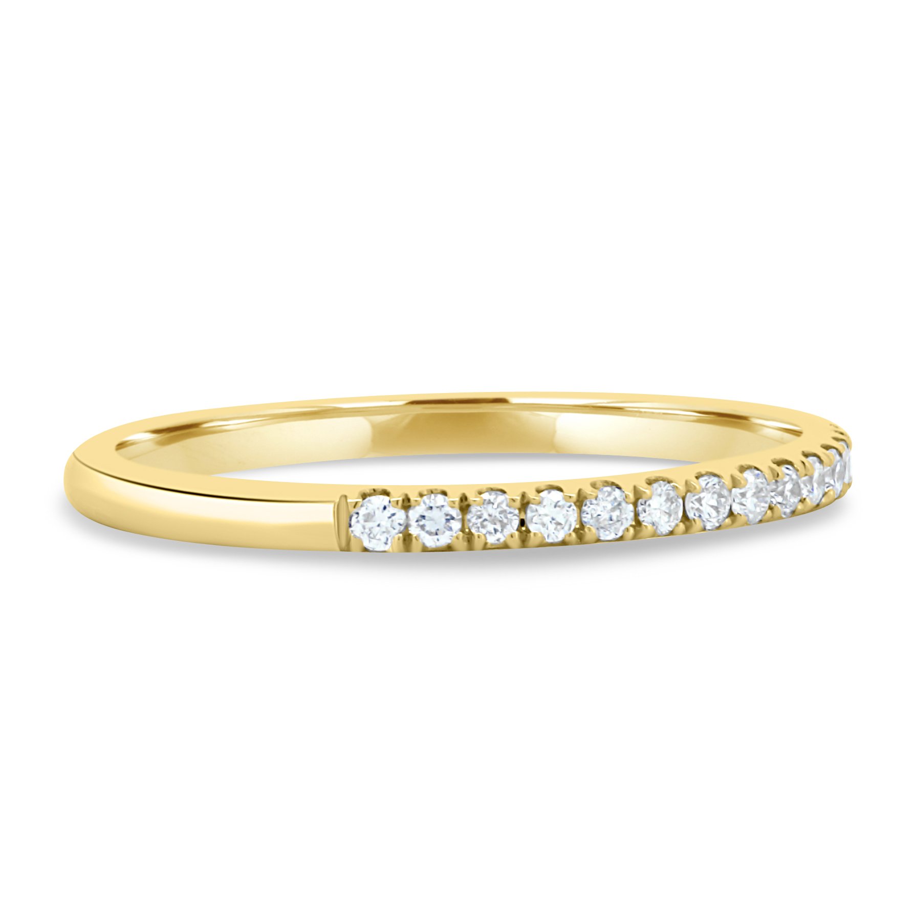 Kaitlyn  Half Pave Wedding Ring - 18k Yellow Gold