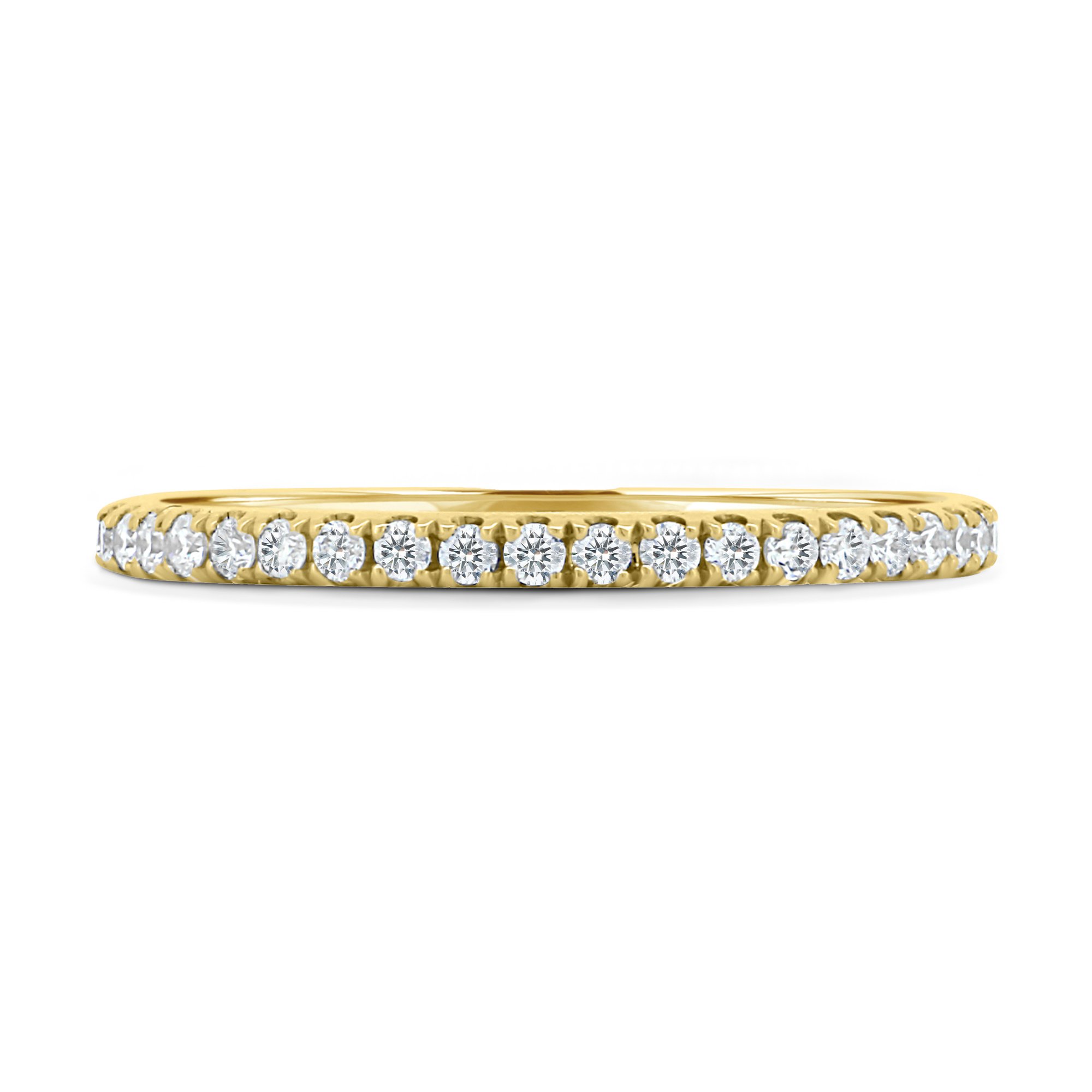 Kaitlyn  Half Pave Wedding Ring - 18k Yellow Gold