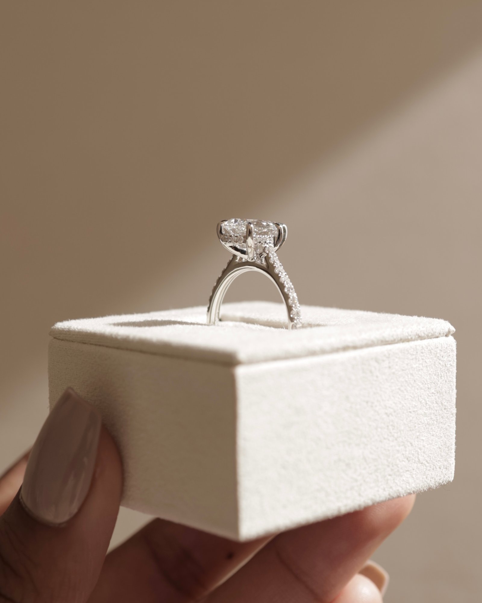 Katrina - 5 Claw Pear Pav with Hidden Halo Lifestyle Image