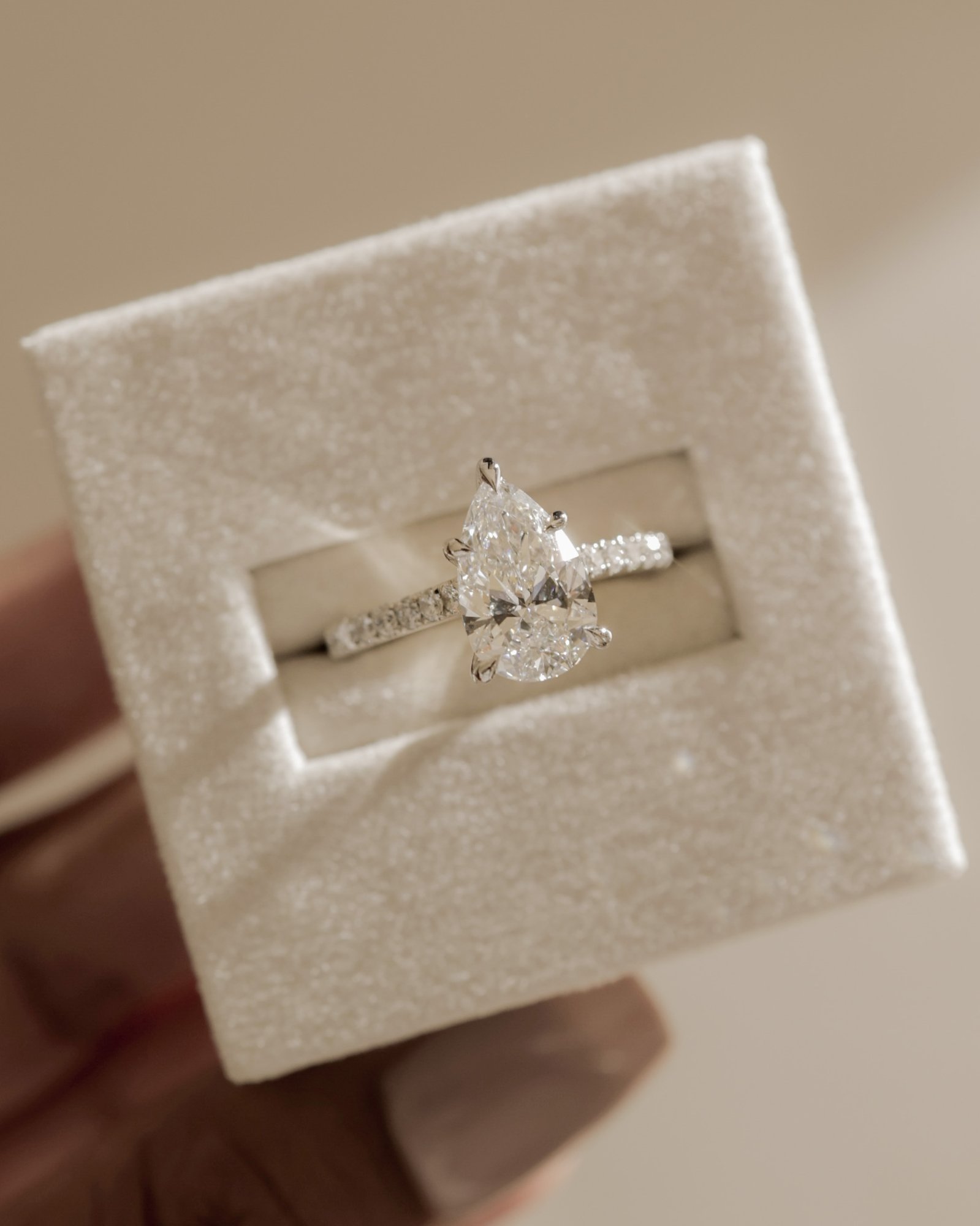 Katrina - 5 Claw Pear Pav with Hidden Halo Lifestyle Image