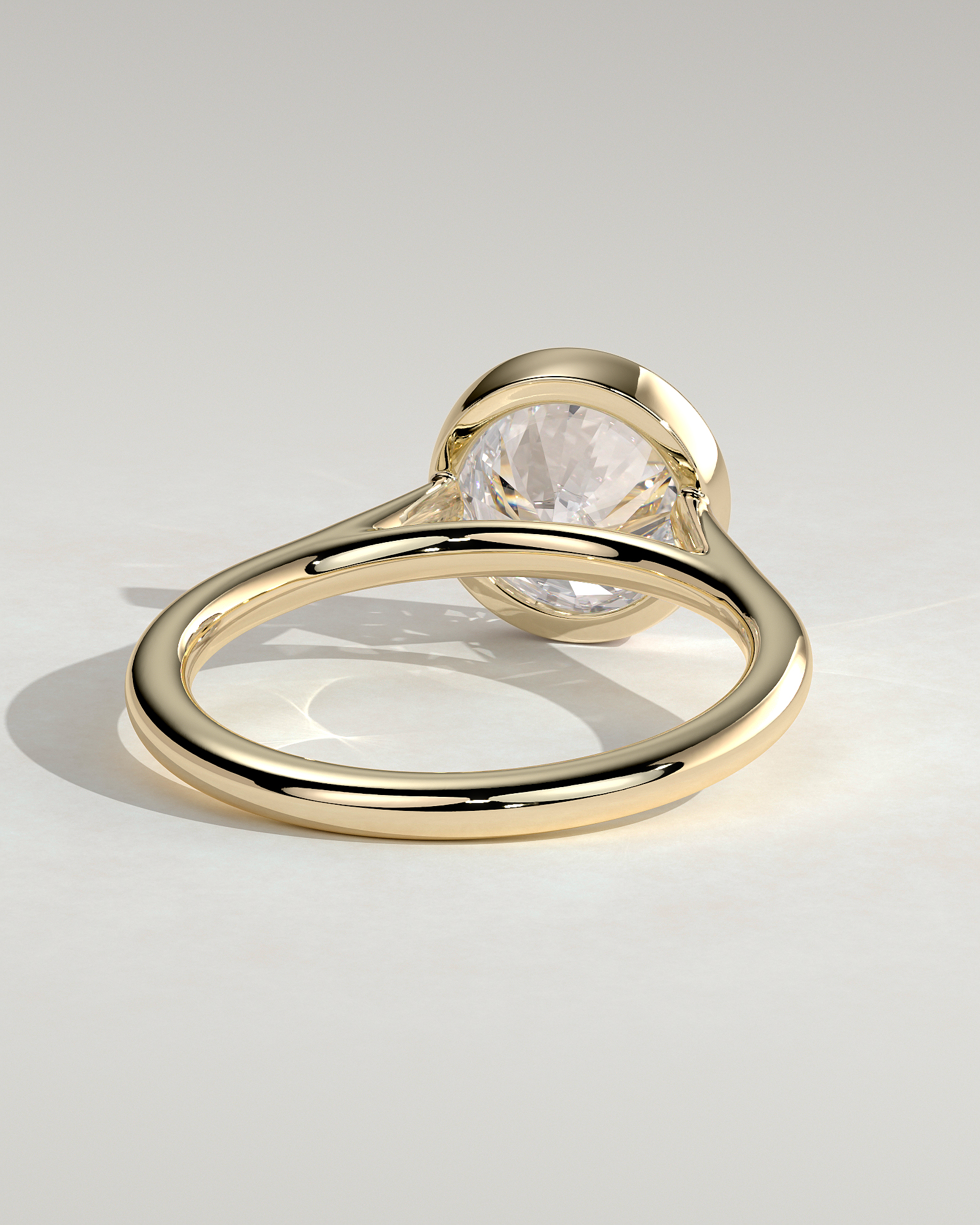 Kaylah  Bezel Set Round Solitaire - 18k Yellow Gold