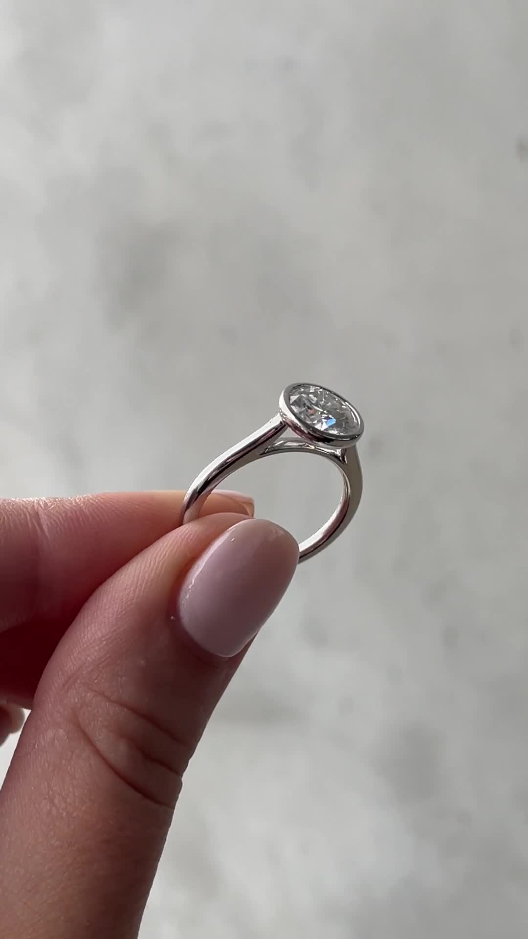 Kaylah  Bezel Set Round Solitaire Lifestyle Image