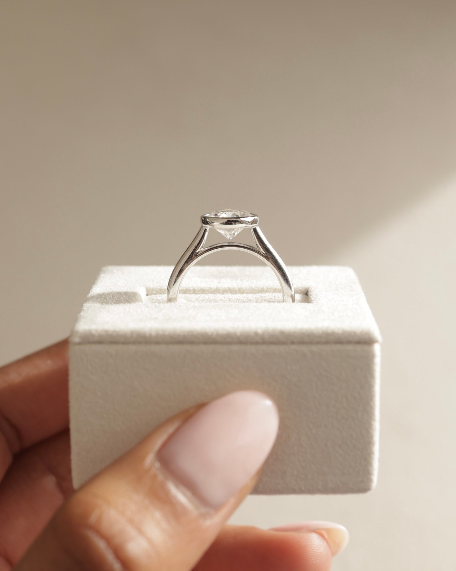 Kaylah  Bezel Set Round Solitaire Lifestyle Image