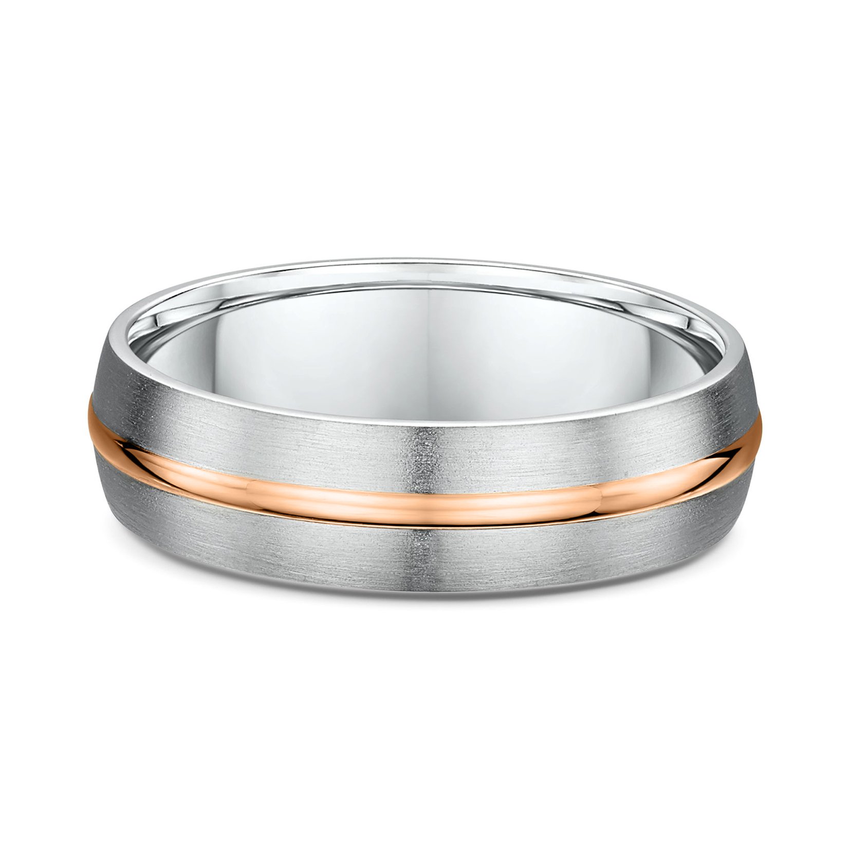 Keith Mens Wedding Ring - 9k Rose Gold / 9k White Gold