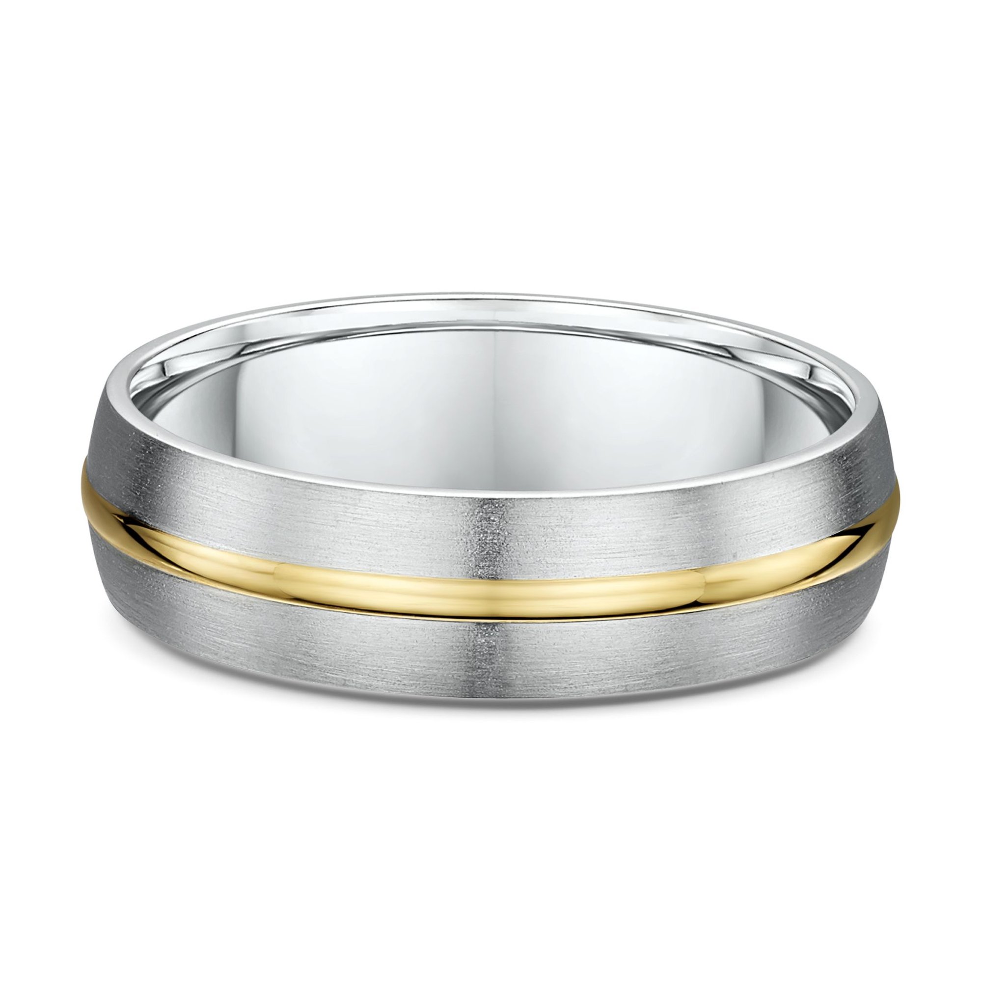 Keith Mens Wedding Ring - 9k Yellow Gold / 9k White Gold