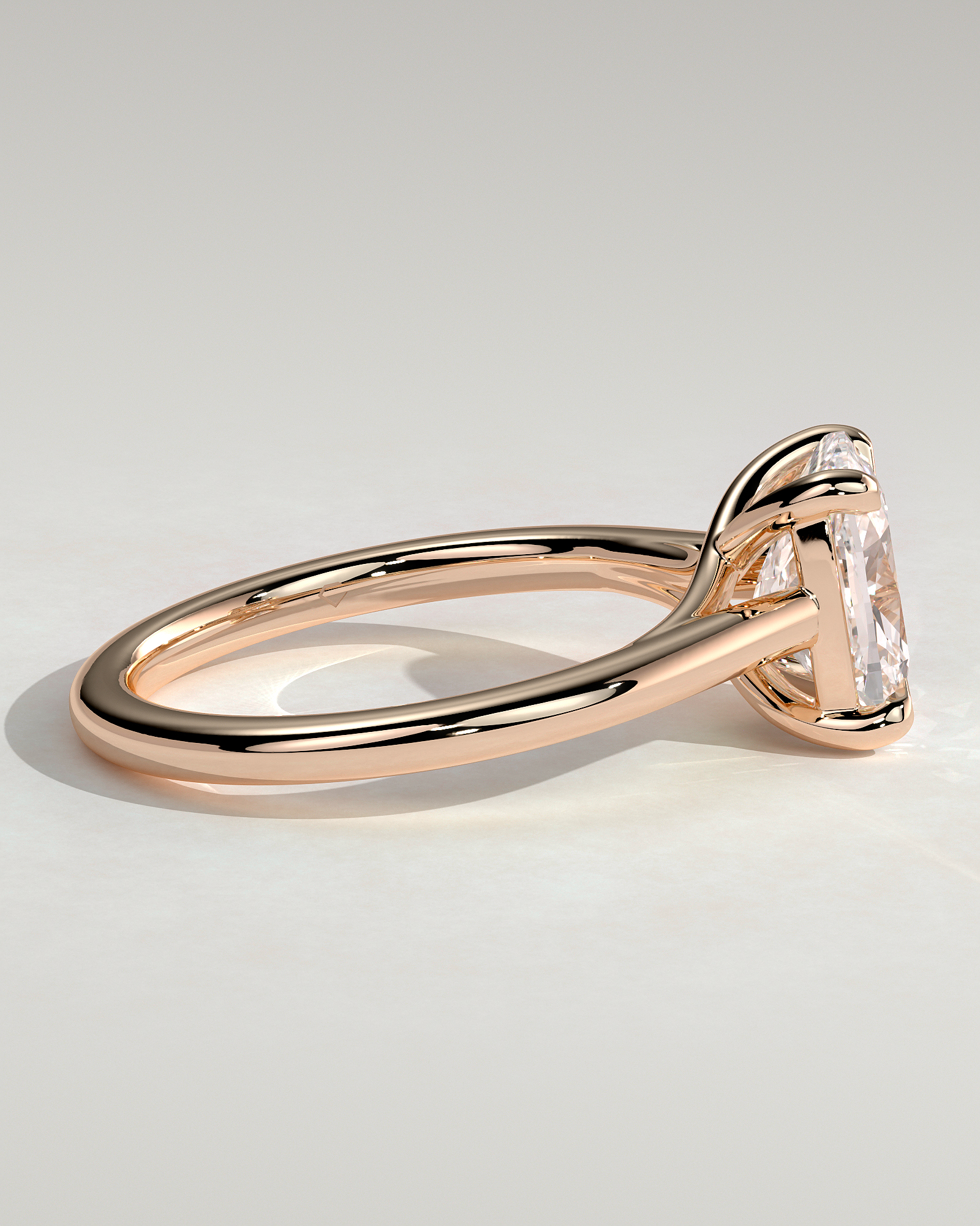 Kelsey - Trellis Elongated Cushion Solitaire - 18k Rose Gold