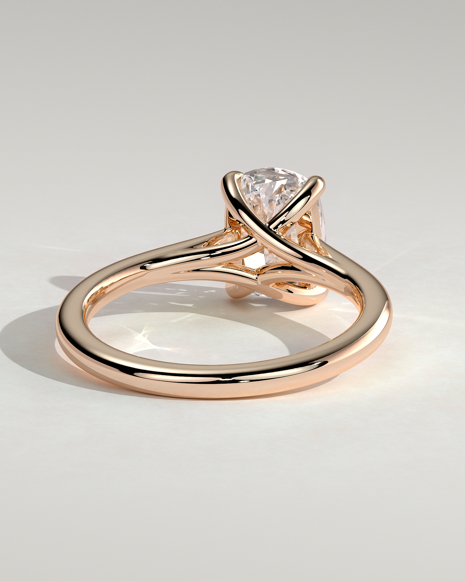 Kelsey - Trellis Elongated Cushion Solitaire - 18k Rose Gold