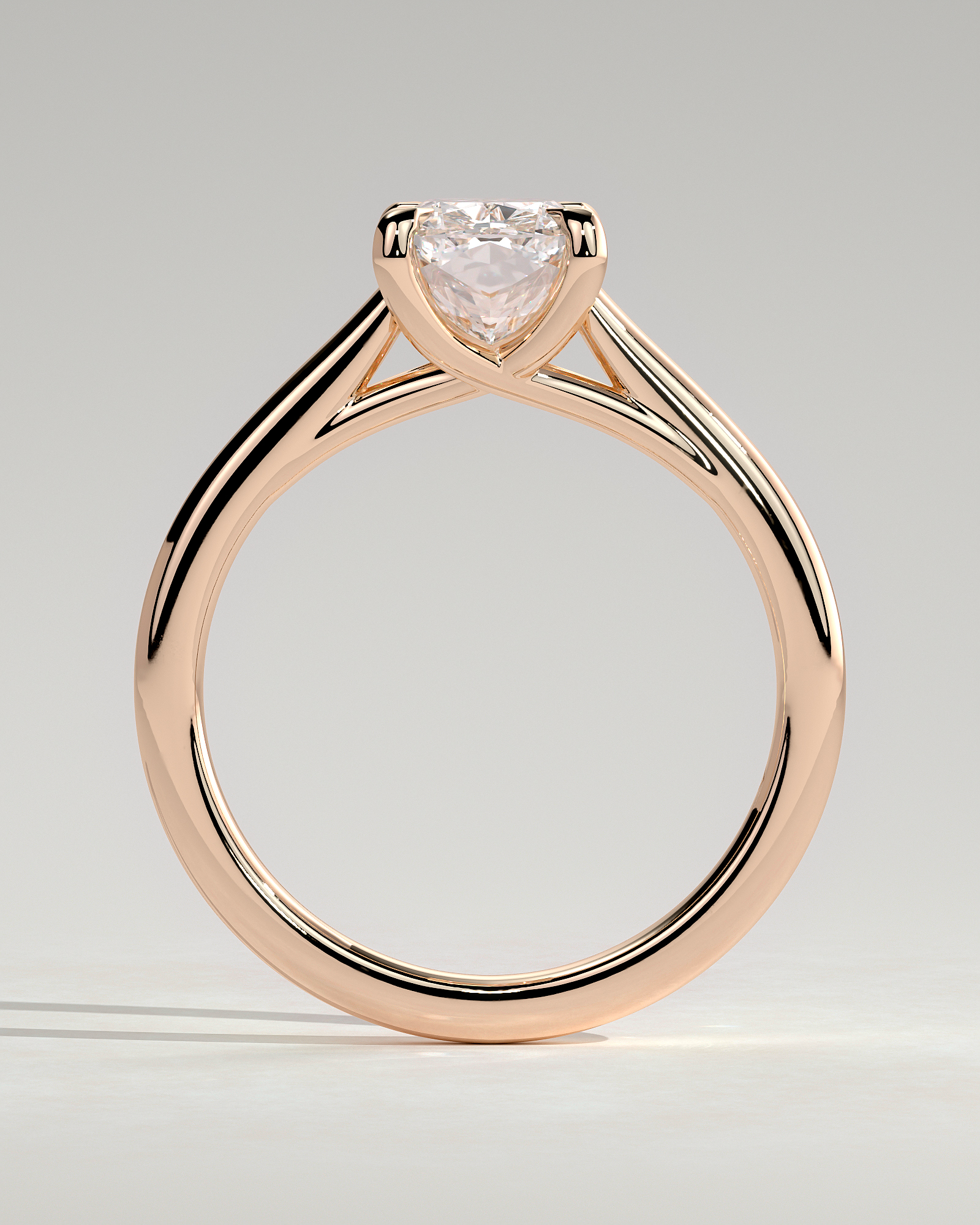 Kelsey - Trellis Elongated Cushion Solitaire - 18k Rose Gold