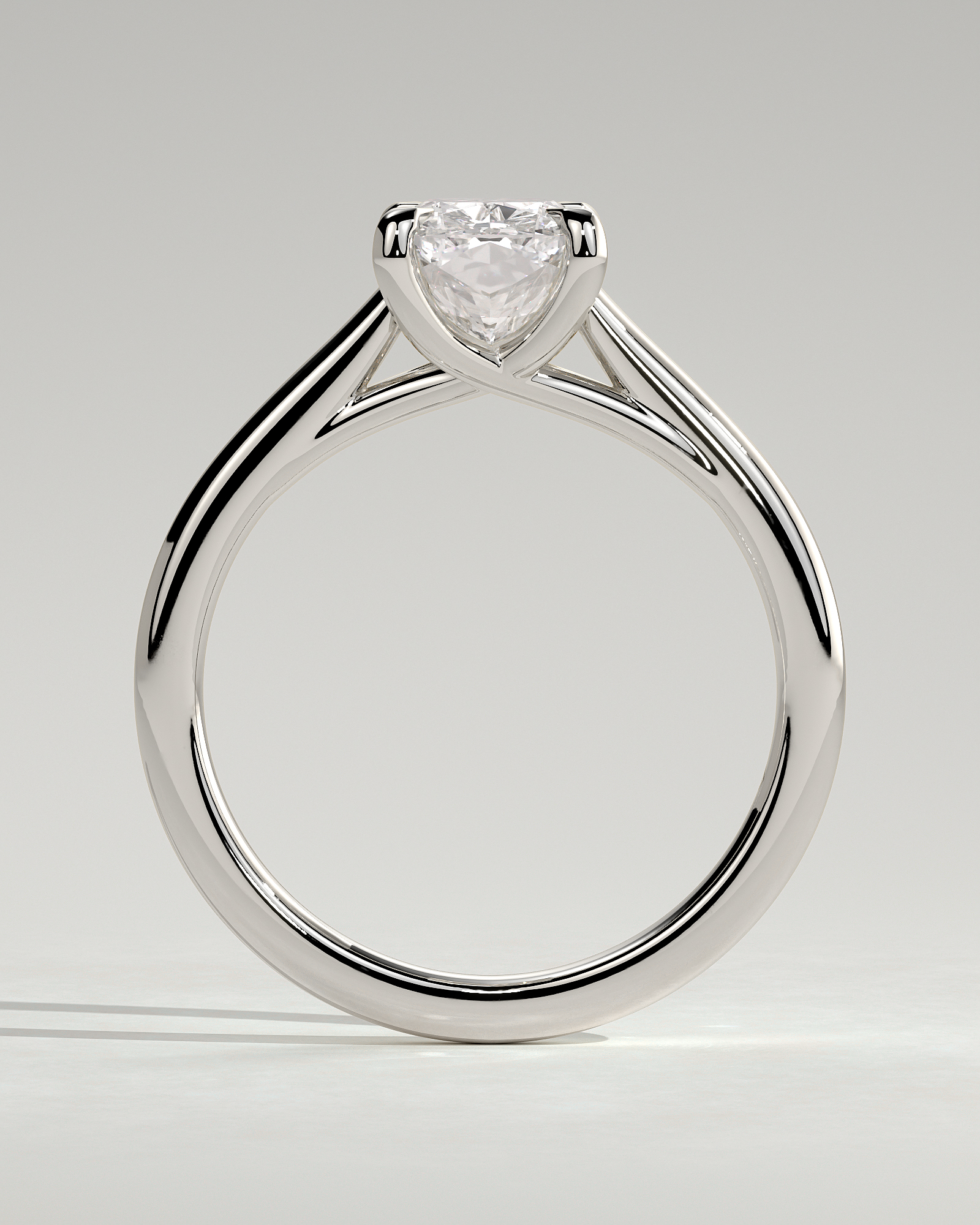 Kelsey - Trellis Elongated Cushion Solitaire - 18k White Gold