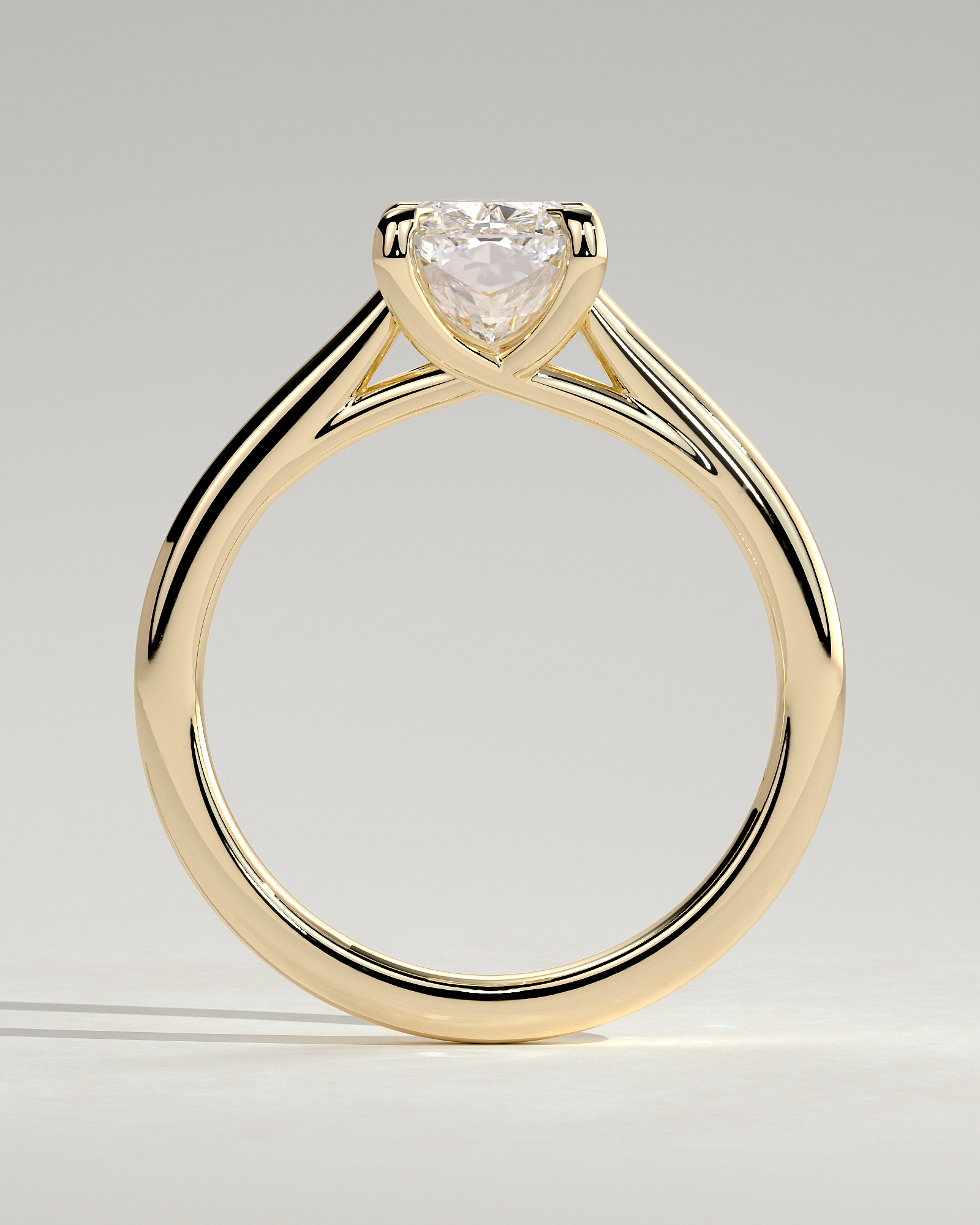 Kelsey - Trellis Elongated Cushion Solitaire - 18k Yellow Gold