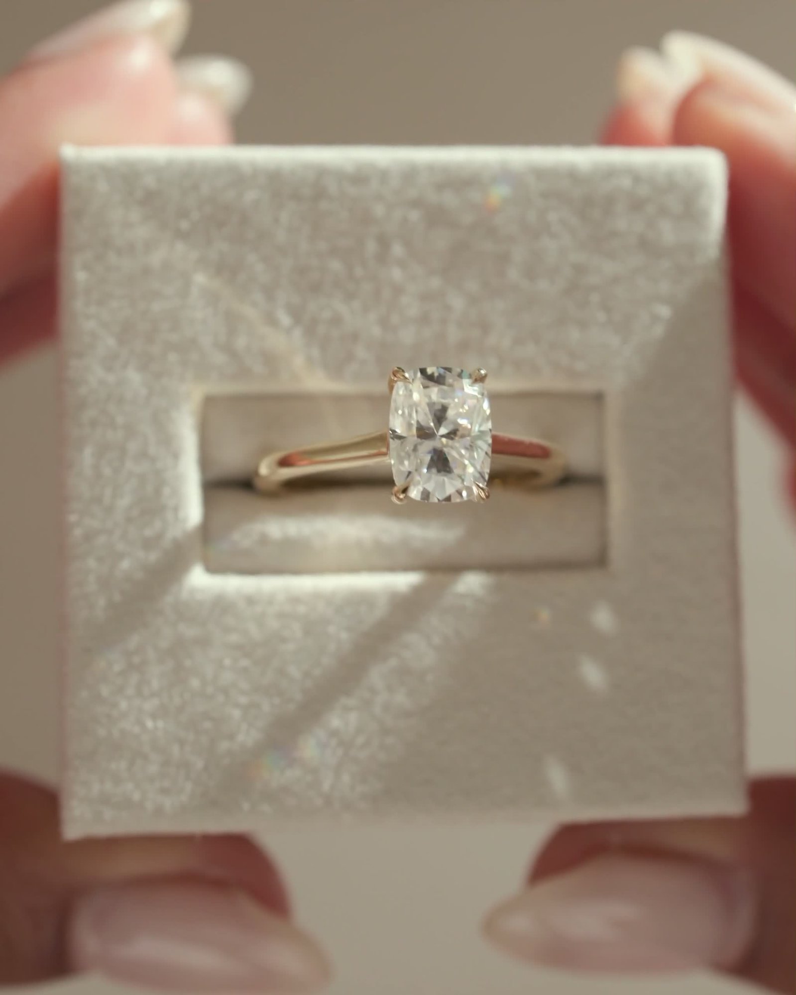 Kelsey - Trellis Elongated Cushion Solitaire Lifestyle Image