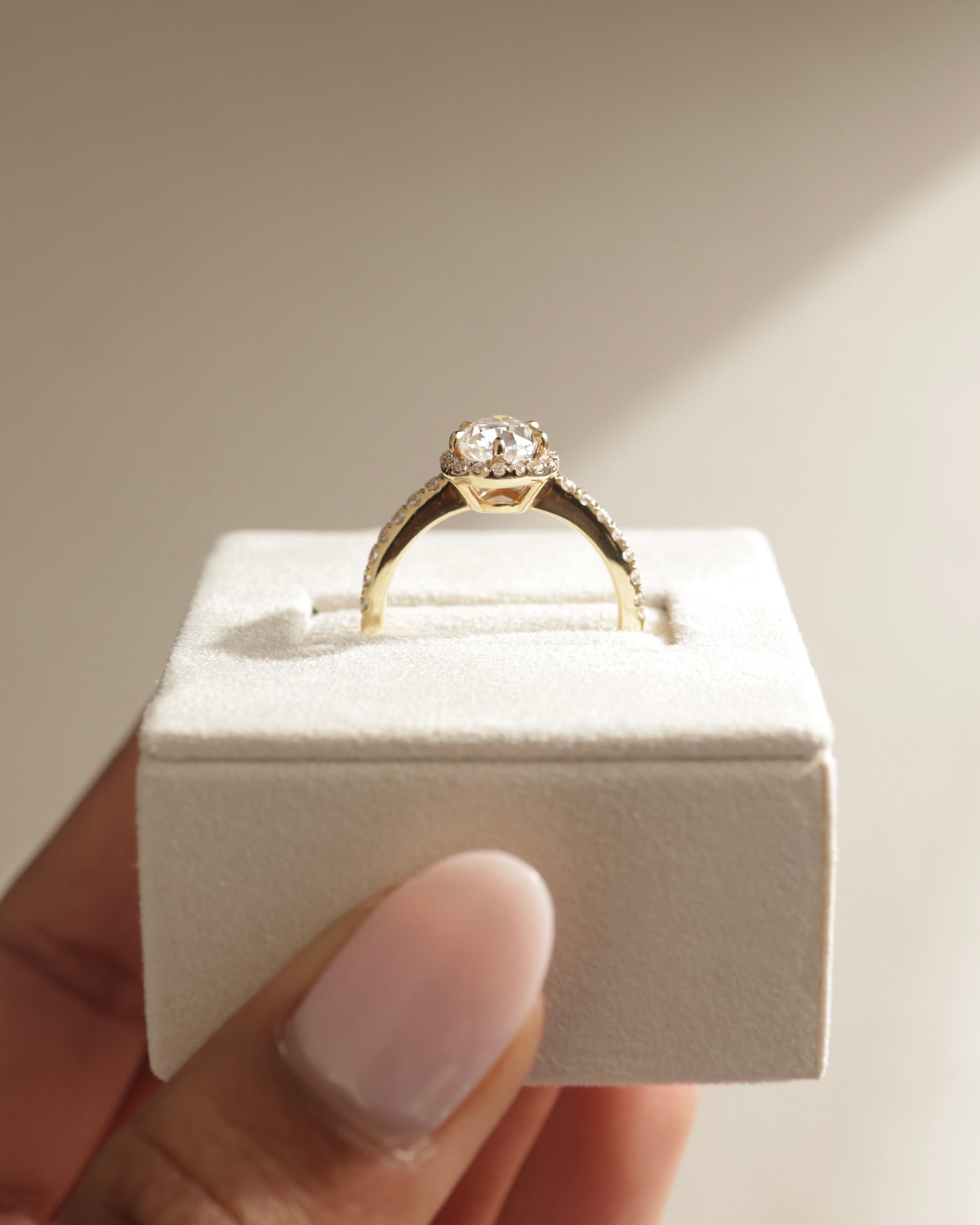 Kirsten  Pear Halo with Pave Lifestyle Image