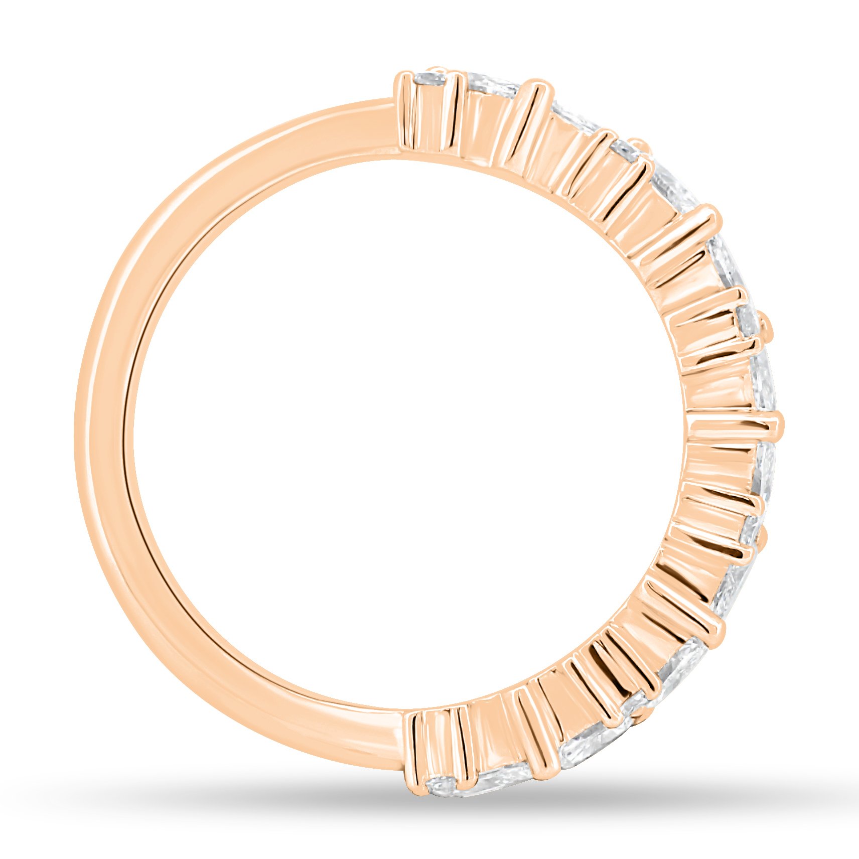 Lana - Round and Marquise Accent Wedding Ring - 18k Rose Gold