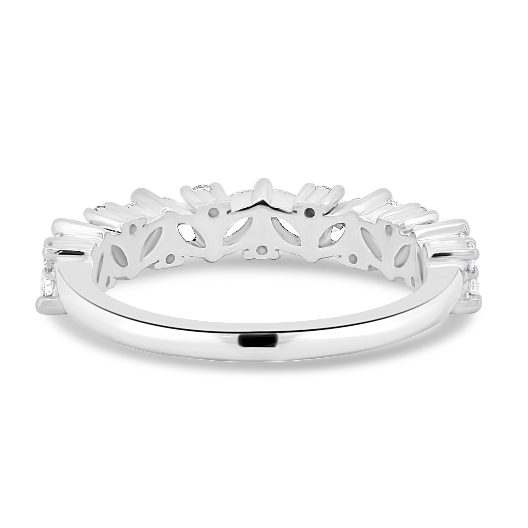 Lana - Round and Marquise Accent Wedding Ring - 18k White Gold
