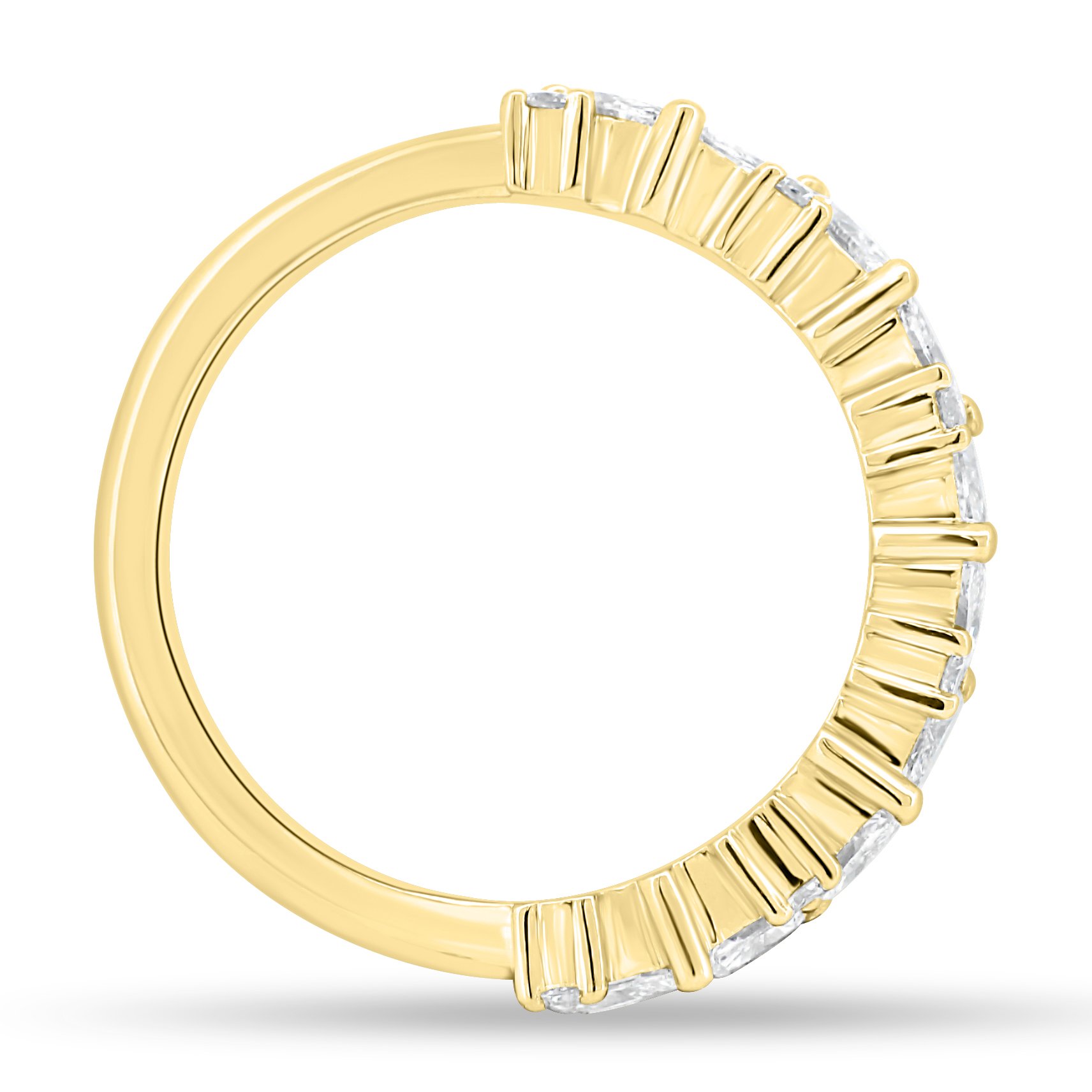 Lana - Round and Marquise Accent Wedding Ring - 18k Yellow Gold