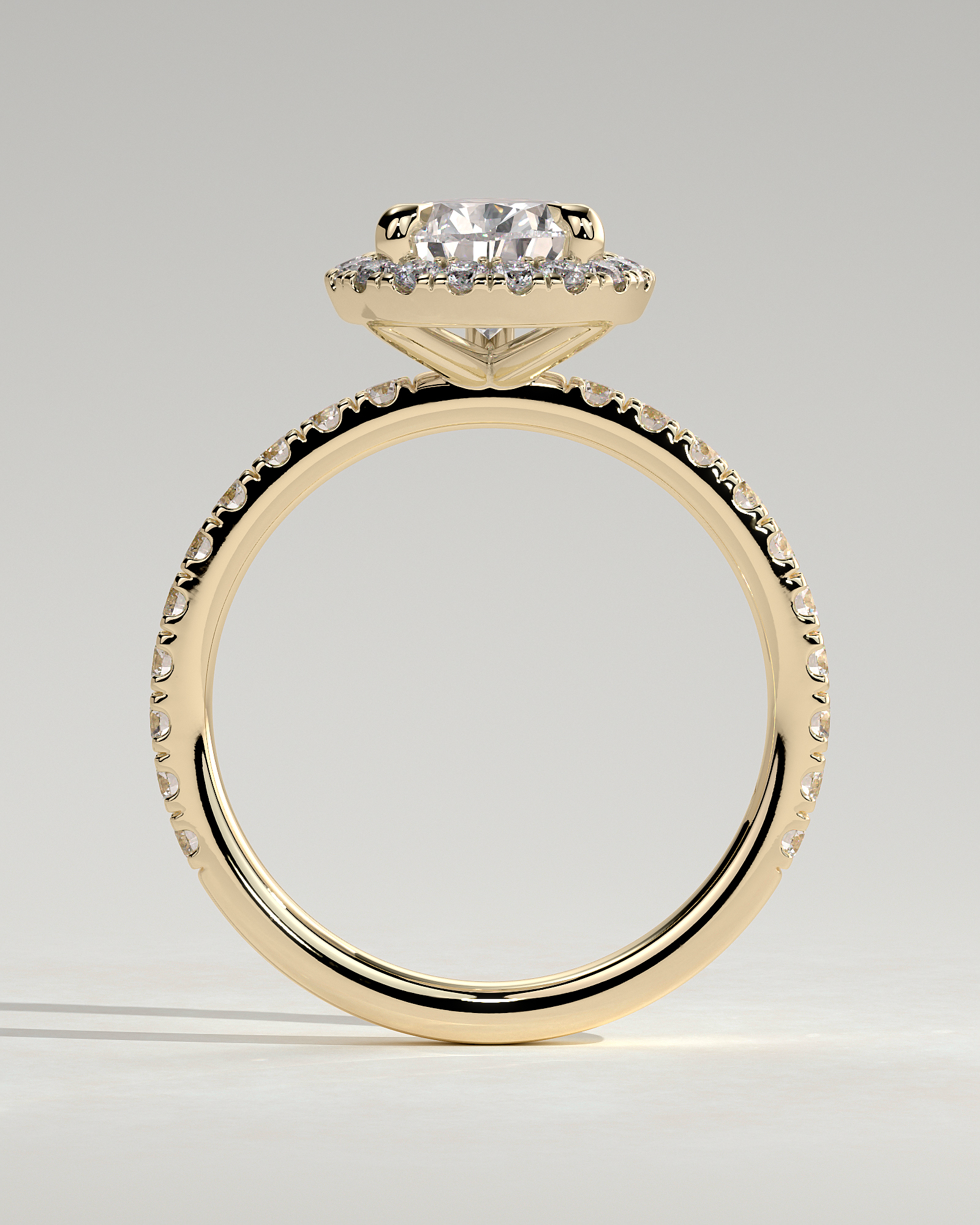 Lauren - Pear Halo with Pav Set - 18k Yellow Gold