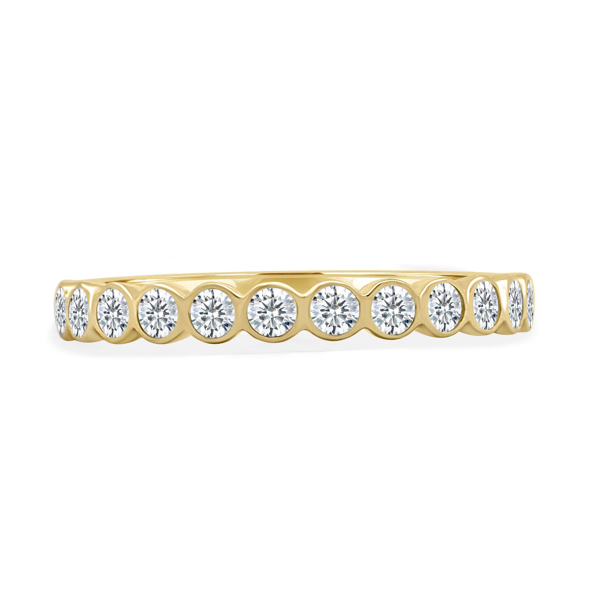 Laurie - Petite Bezel Ring - 18k Yellow Gold Straight