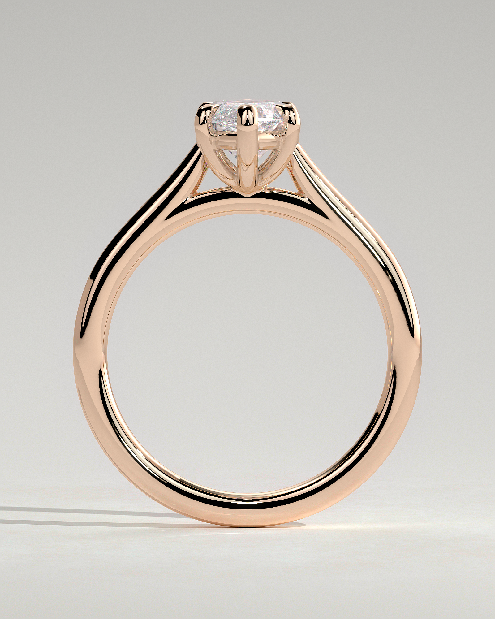 Leila - 6 Claw Marquise Solitaire - 18k Rose Gold