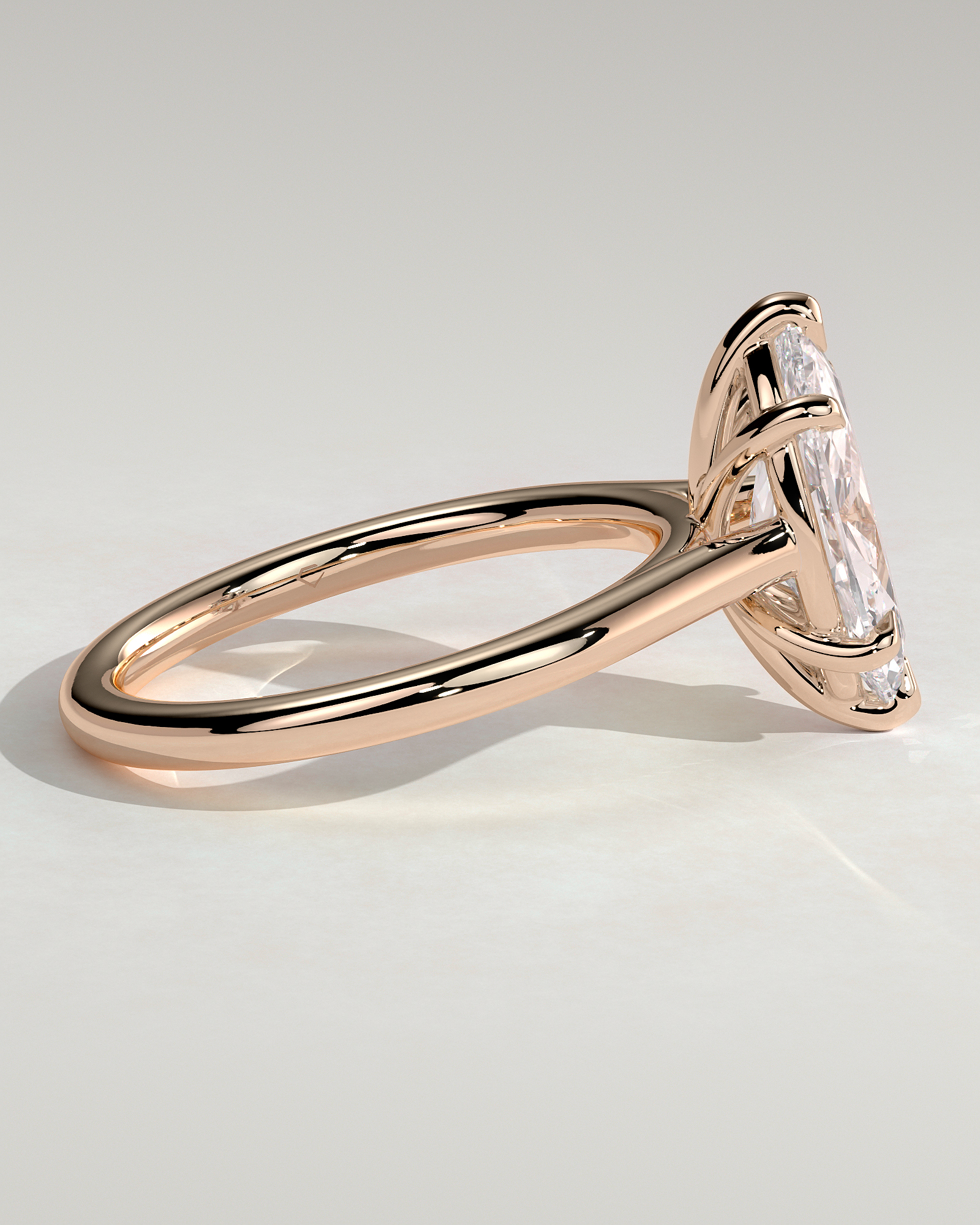 Leila - 6 Claw Marquise Solitaire - 18k Rose Gold