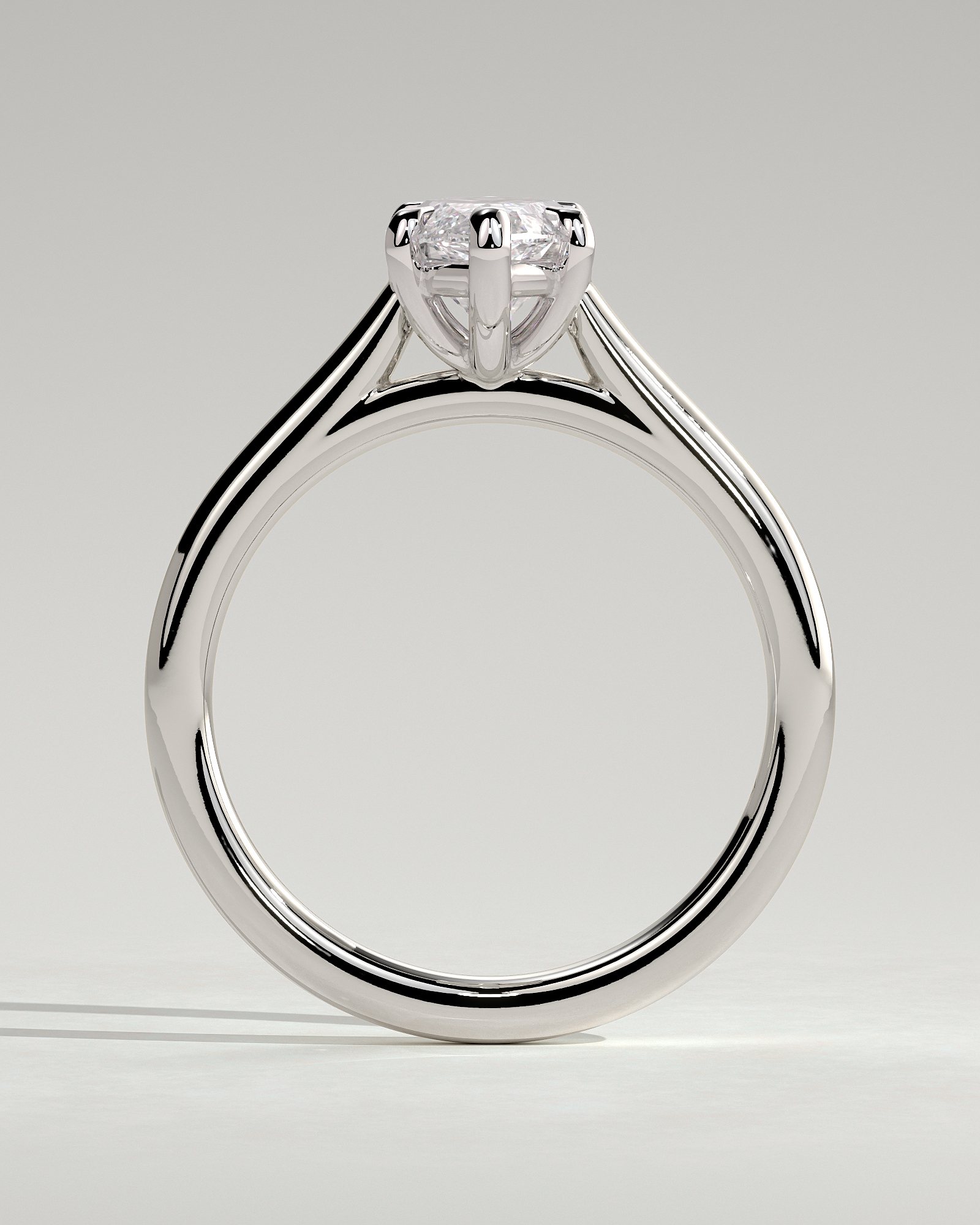 Leila - 6 Claw Marquise Solitaire - 18k White Gold