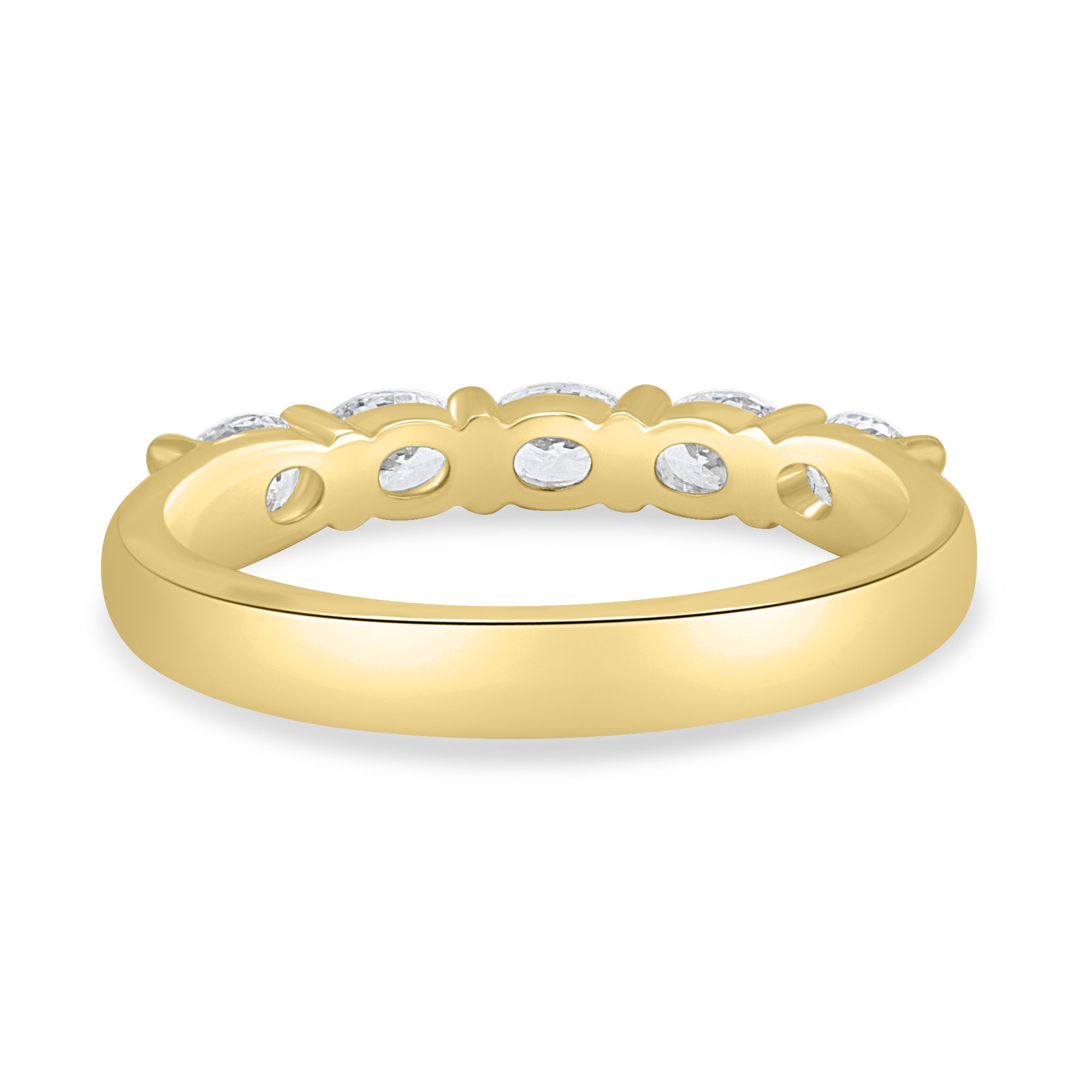 Levi - 5 Stone East West Oval Wedding Band - 18k Yellow Gold