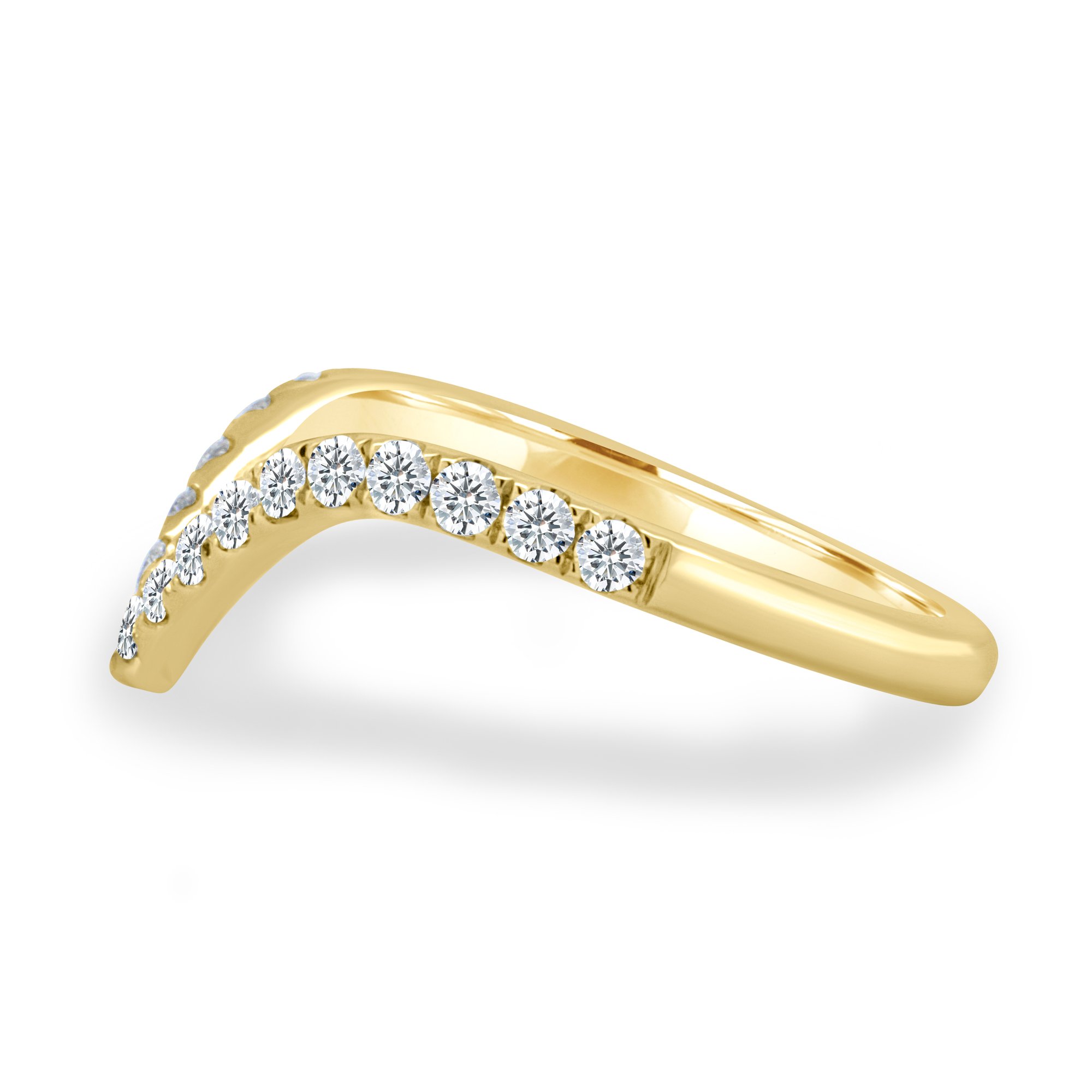 Liana - Deep V Pav Ring - 18k Yellow Gold