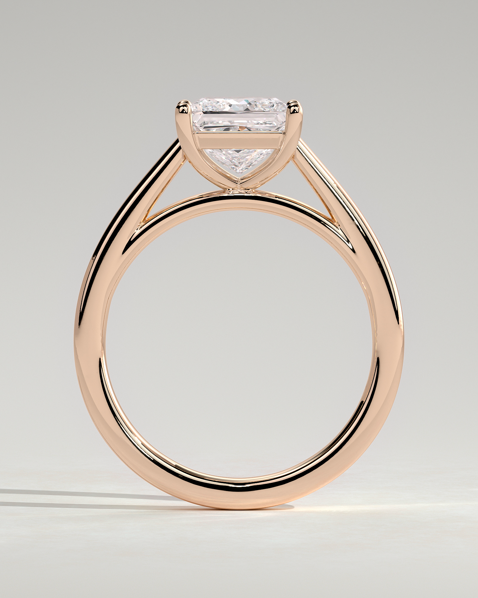Lilith - 4 Claw Princess Solitaire - 18k Rose Gold