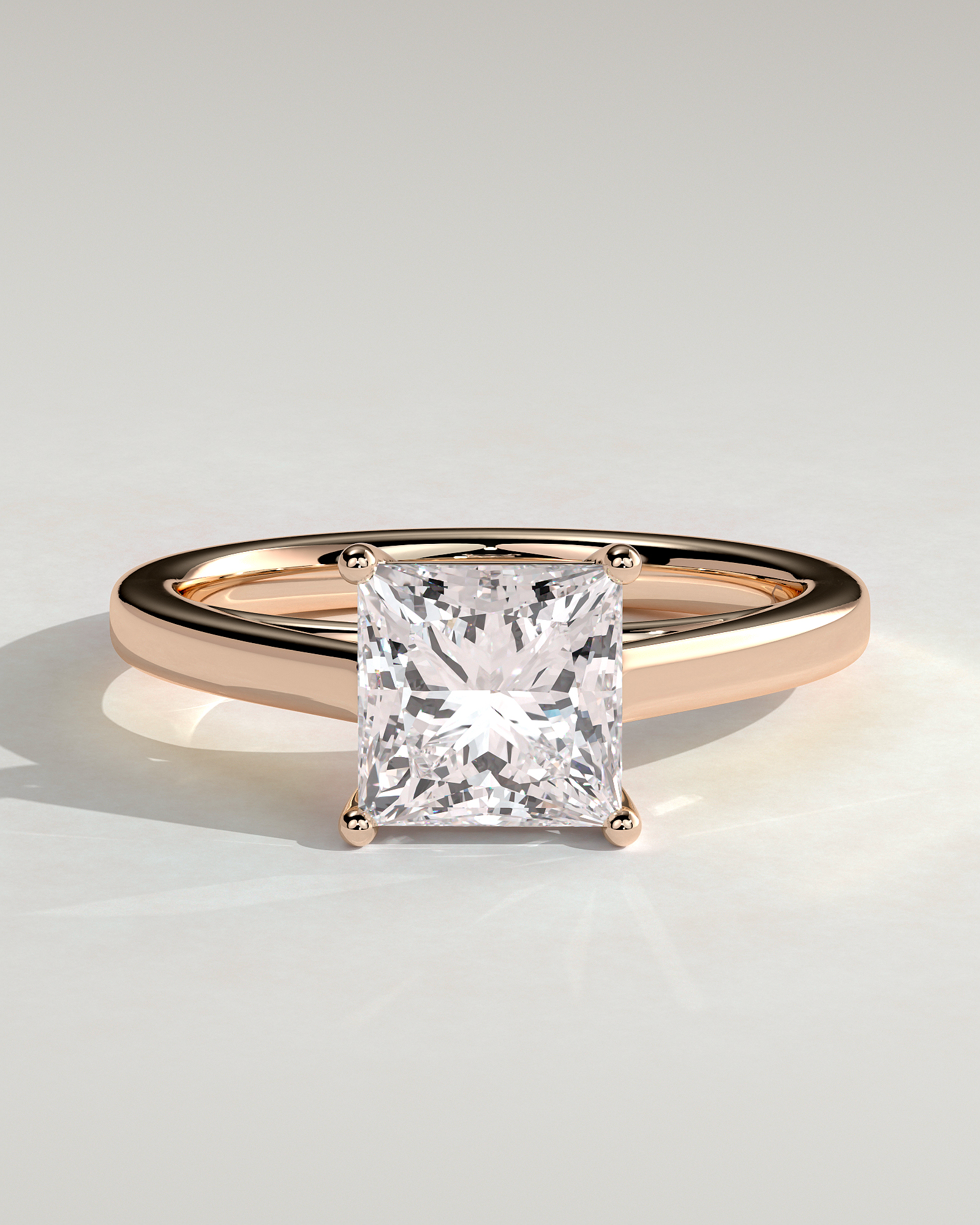 Lilith - 4 Claw Princess Solitaire - 18k Rose Gold