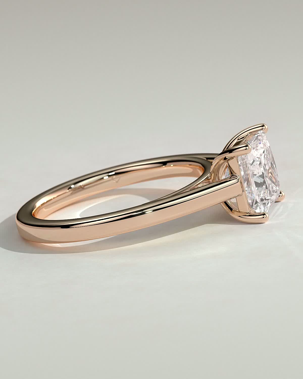 Lilith - 4 Claw Princess Solitaire - 18k Rose Gold