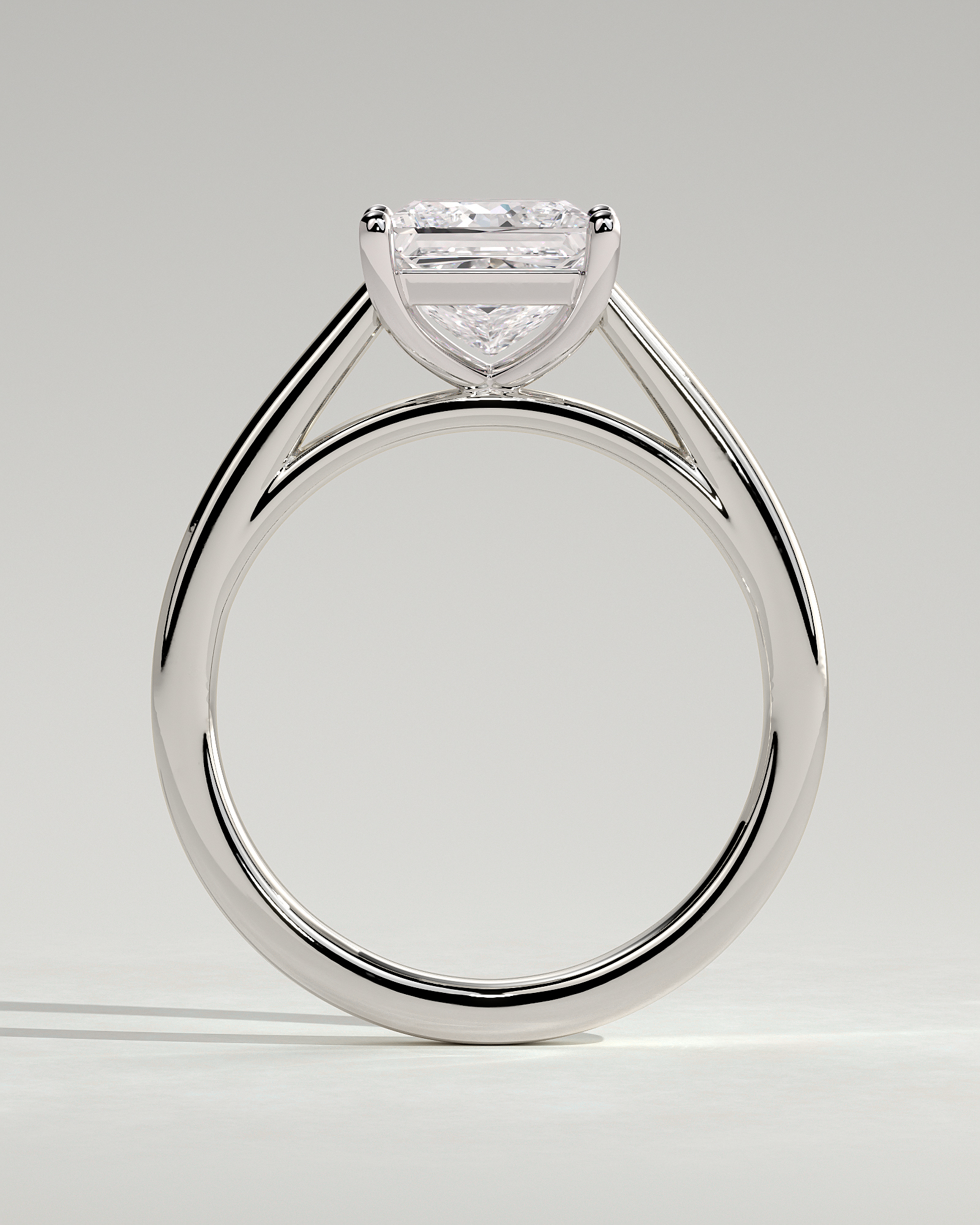 Lilith - 4 Claw Princess Solitaire - 18k White Gold