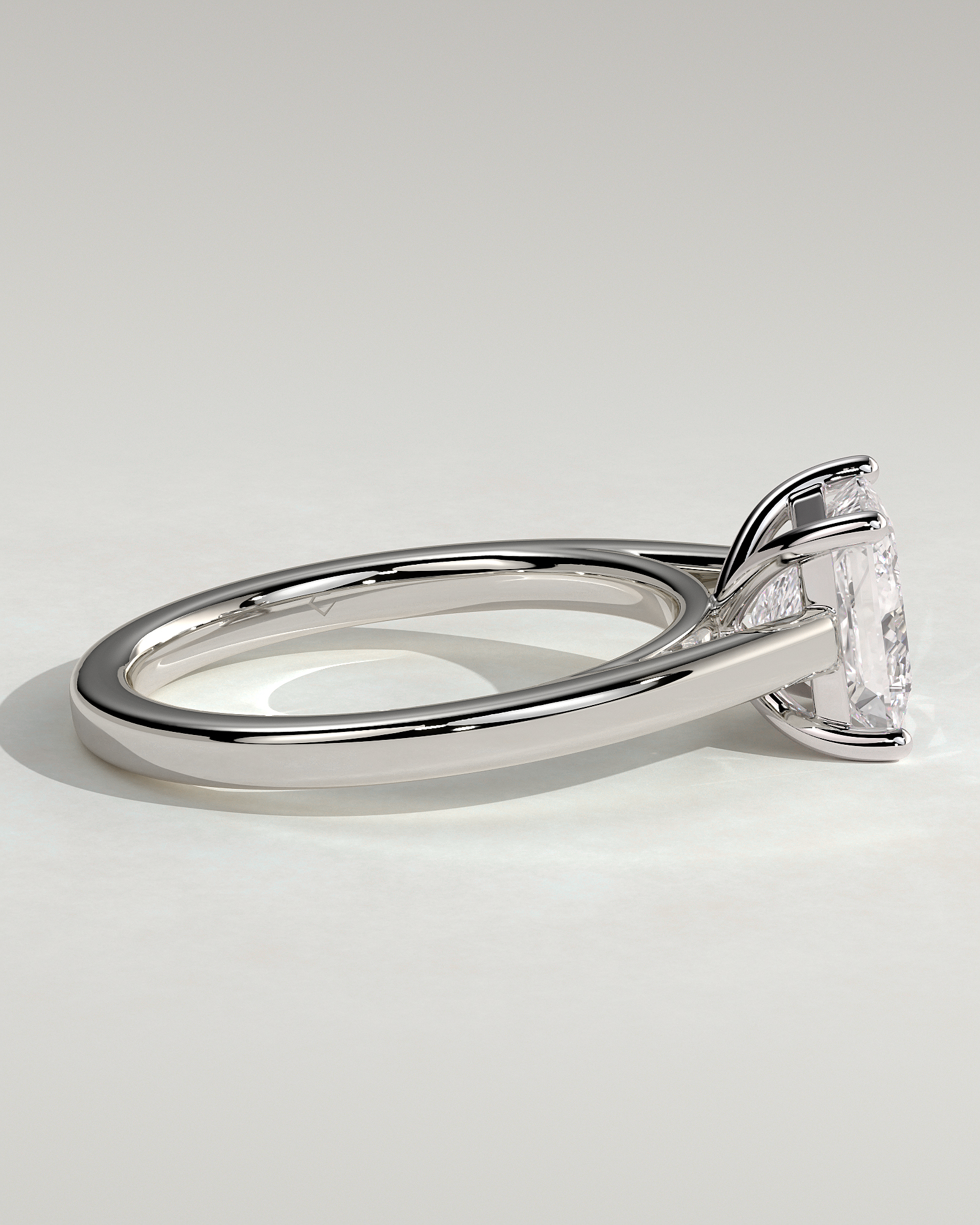 Lilith - 4 Claw Princess Solitaire - 18k White Gold