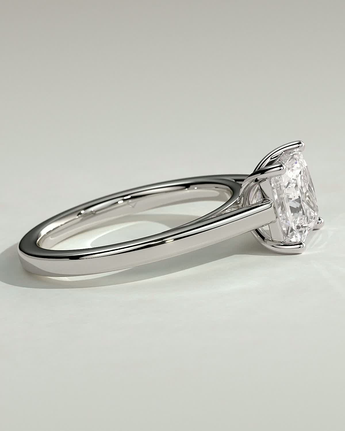Lilith - 4 Claw Princess Solitaire - 18k White Gold
