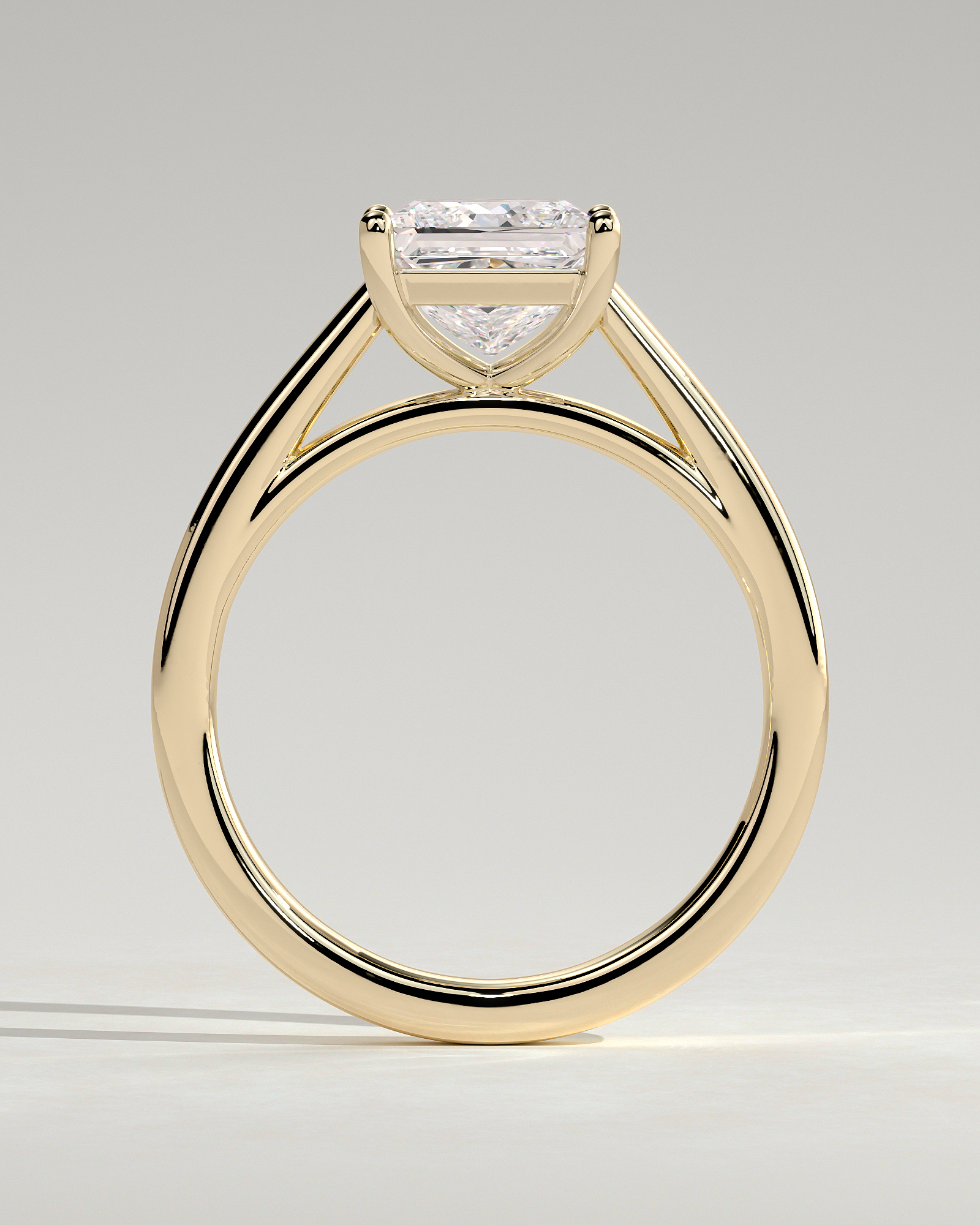 Lilith - 4 Claw Princess Solitaire - 18k Yellow Gold