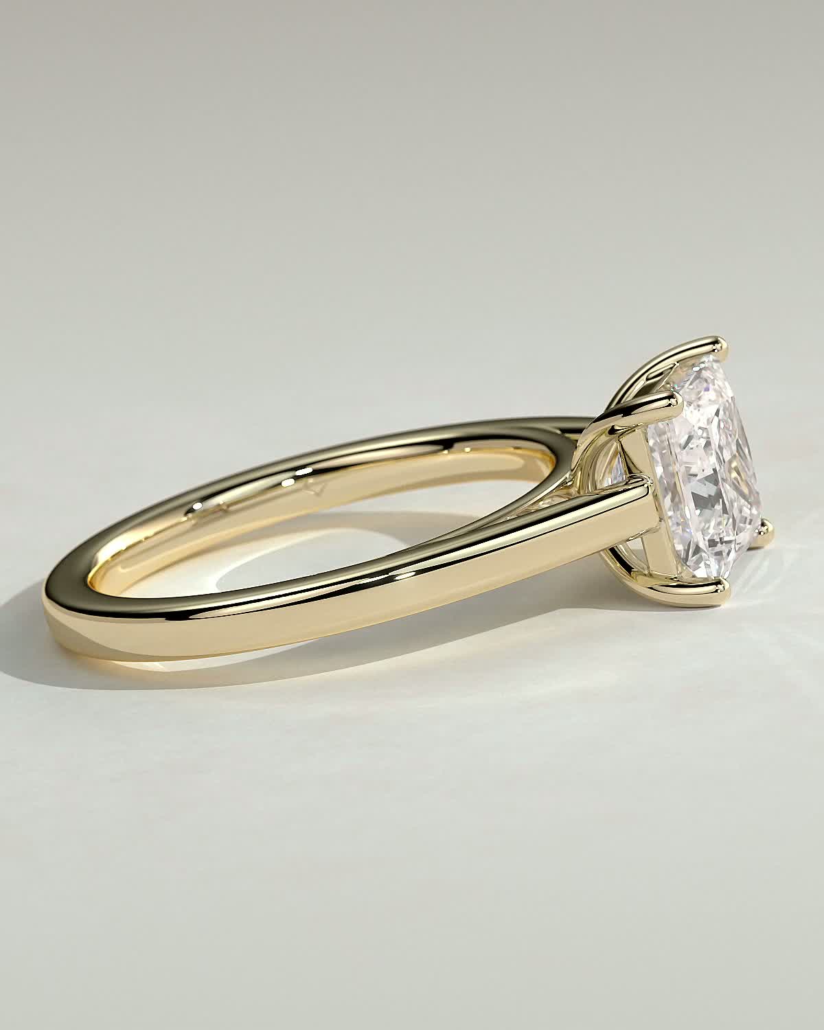 Lilith - 4 Claw Princess Solitaire - 18k Yellow Gold