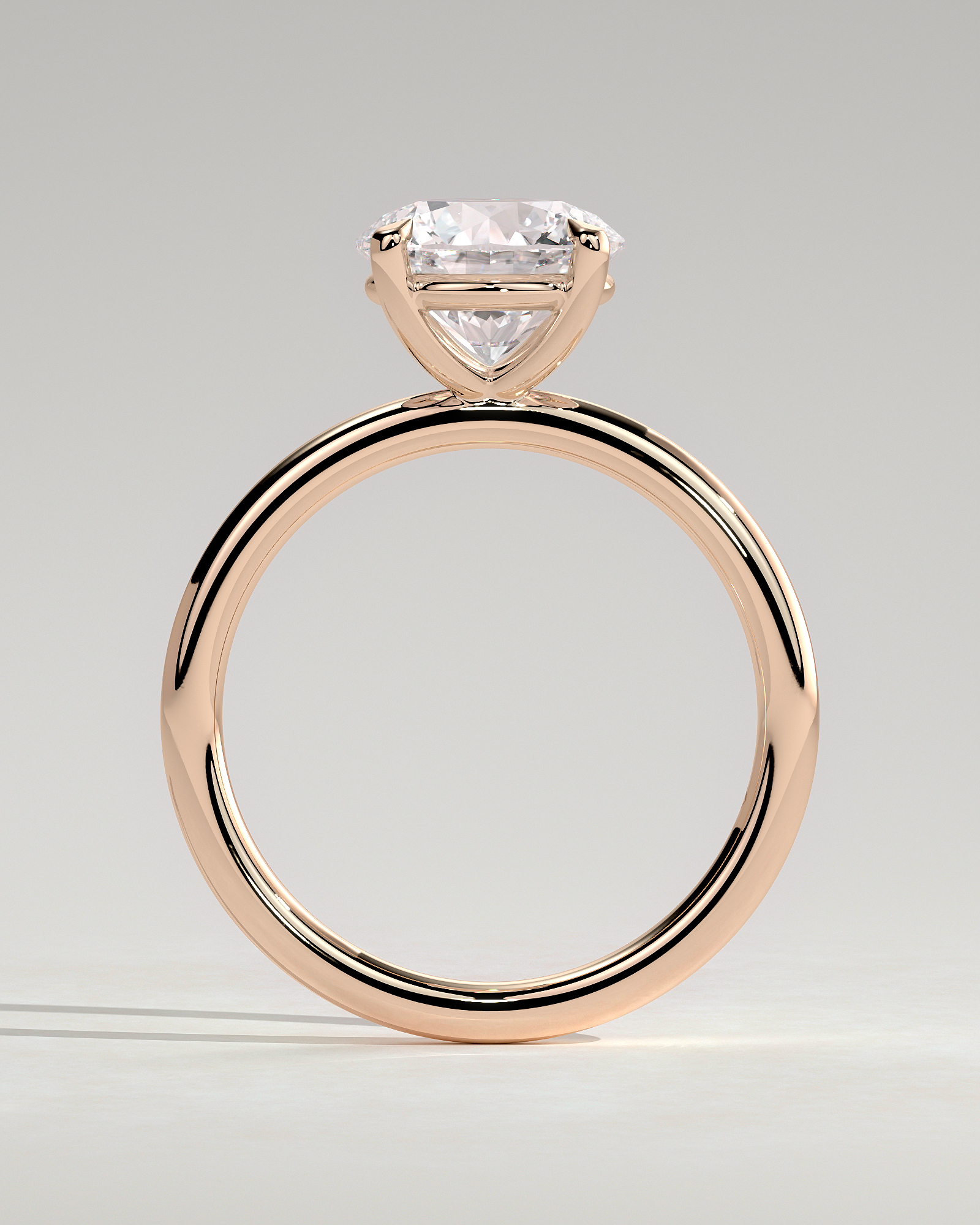 Lilly  4 Claw Round Solitaire - 18k Rose Gold