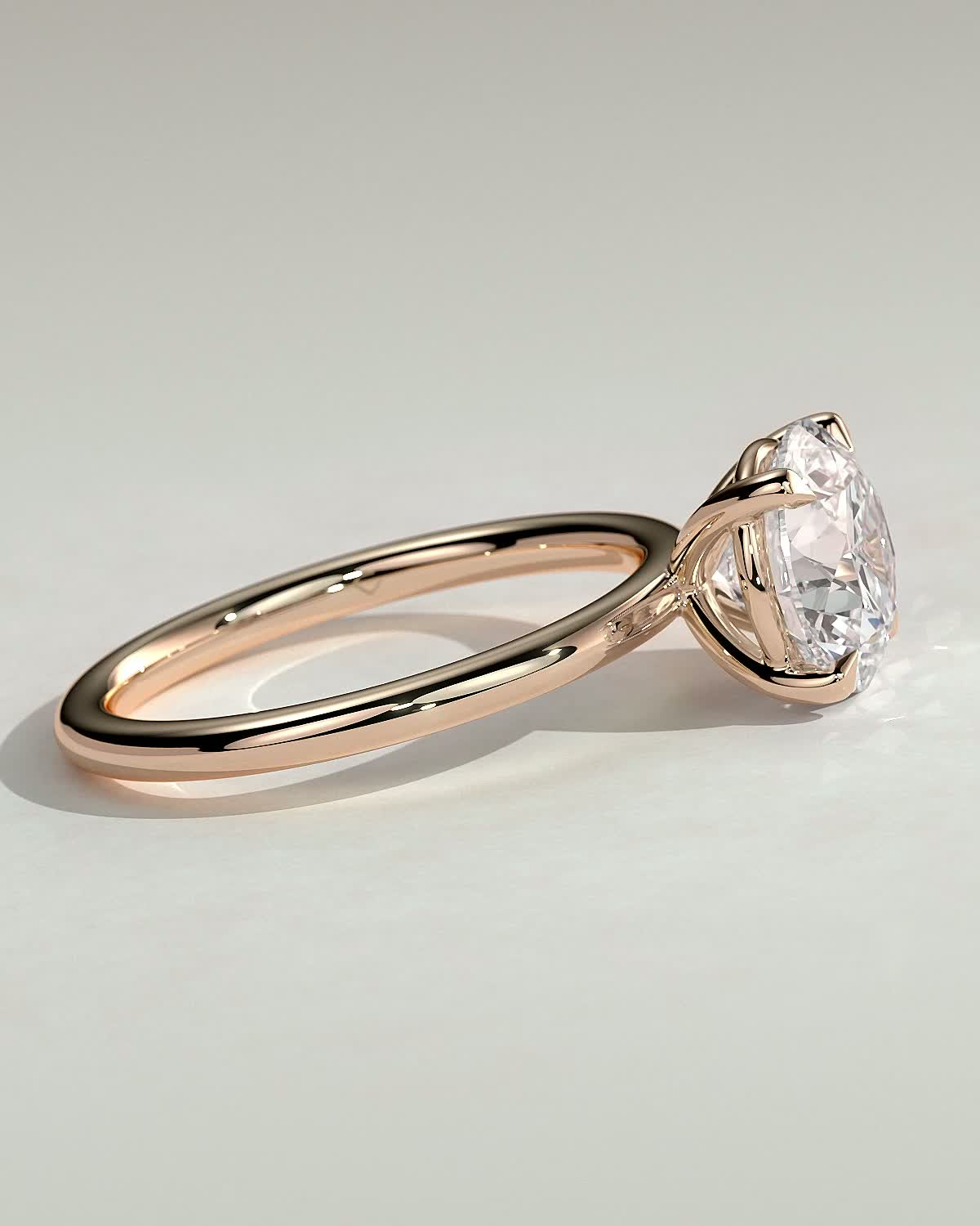 Lilly  4 Claw Round Solitaire - 18k Rose Gold
