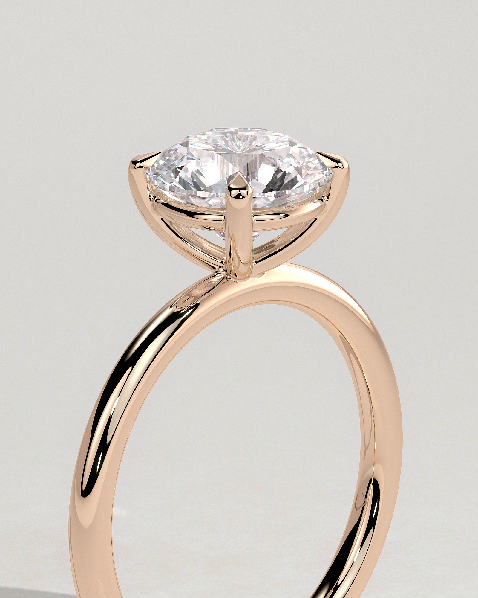 Lilly  4 Claw Round Solitaire - 18k Rose Gold