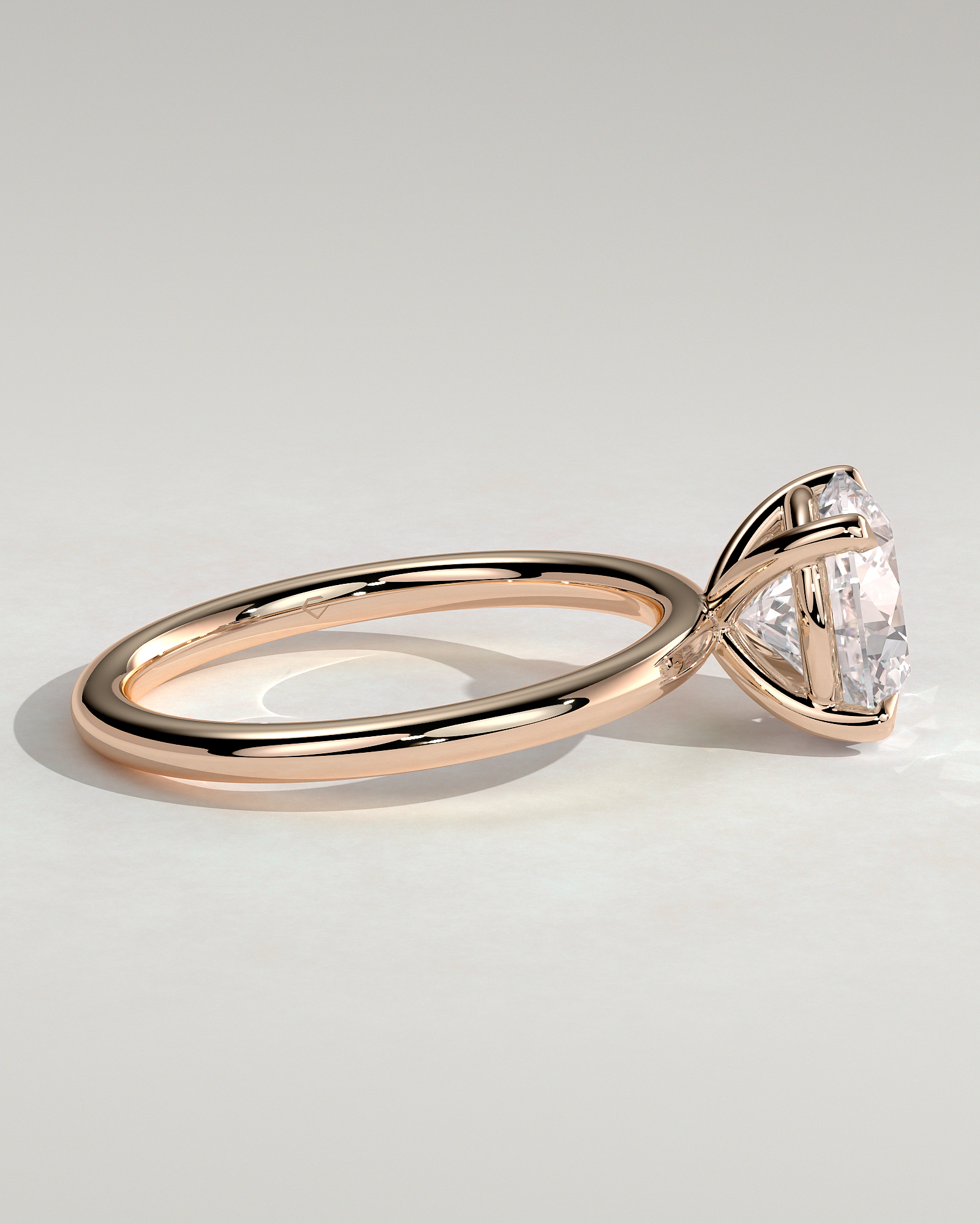 Lilly  4 Claw Round Solitaire - 18k Rose Gold