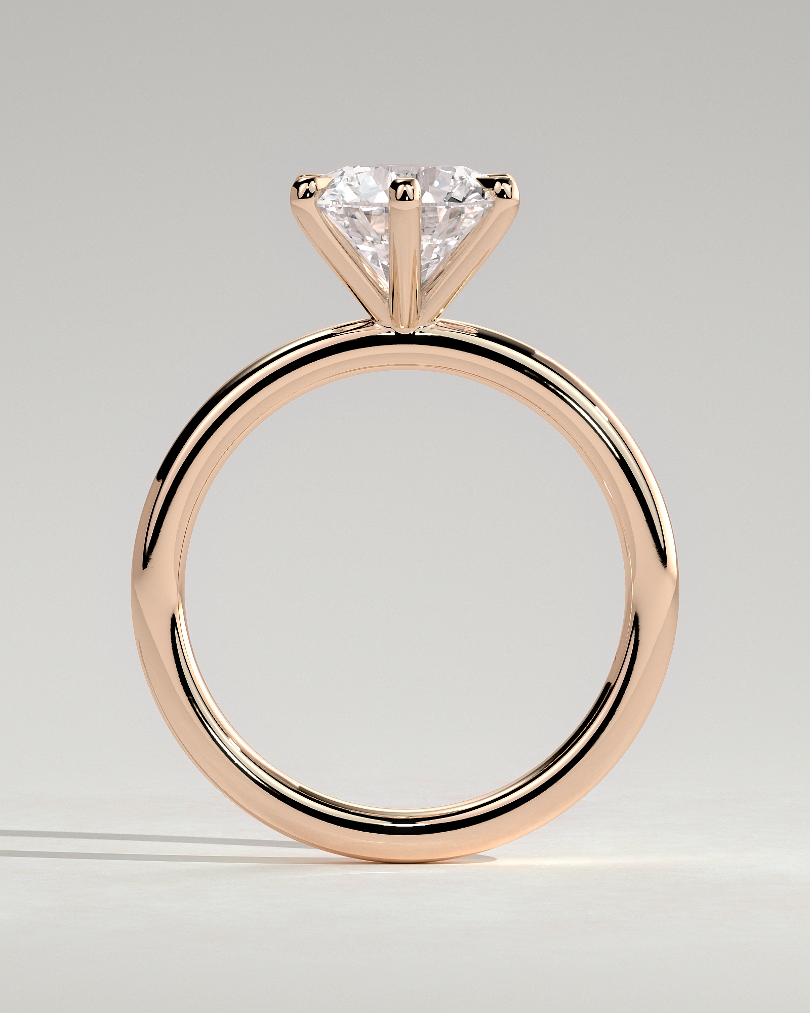 Louise  6 Claw Round Solitaire - 18k Rose Gold