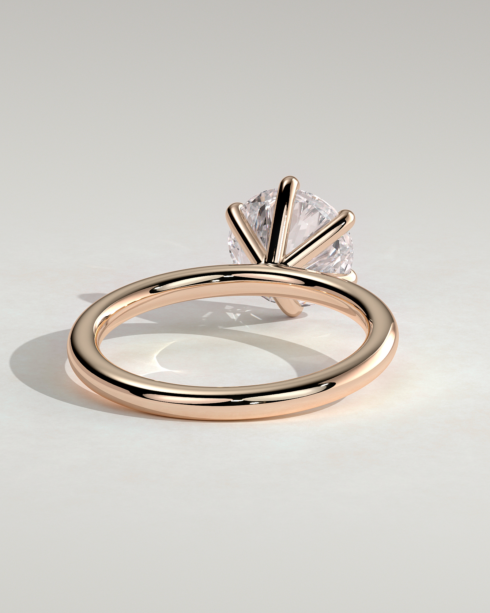Louise  6 Claw Round Solitaire - 18k Rose Gold