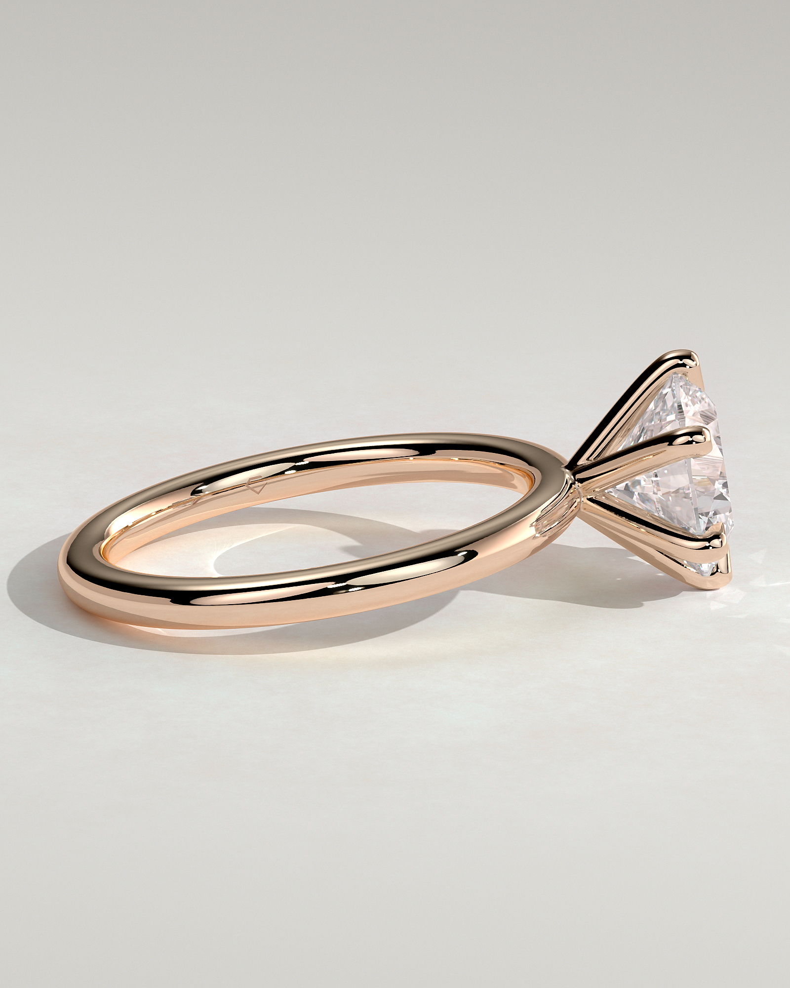 Louise  6 Claw Round Solitaire - 18k Rose Gold