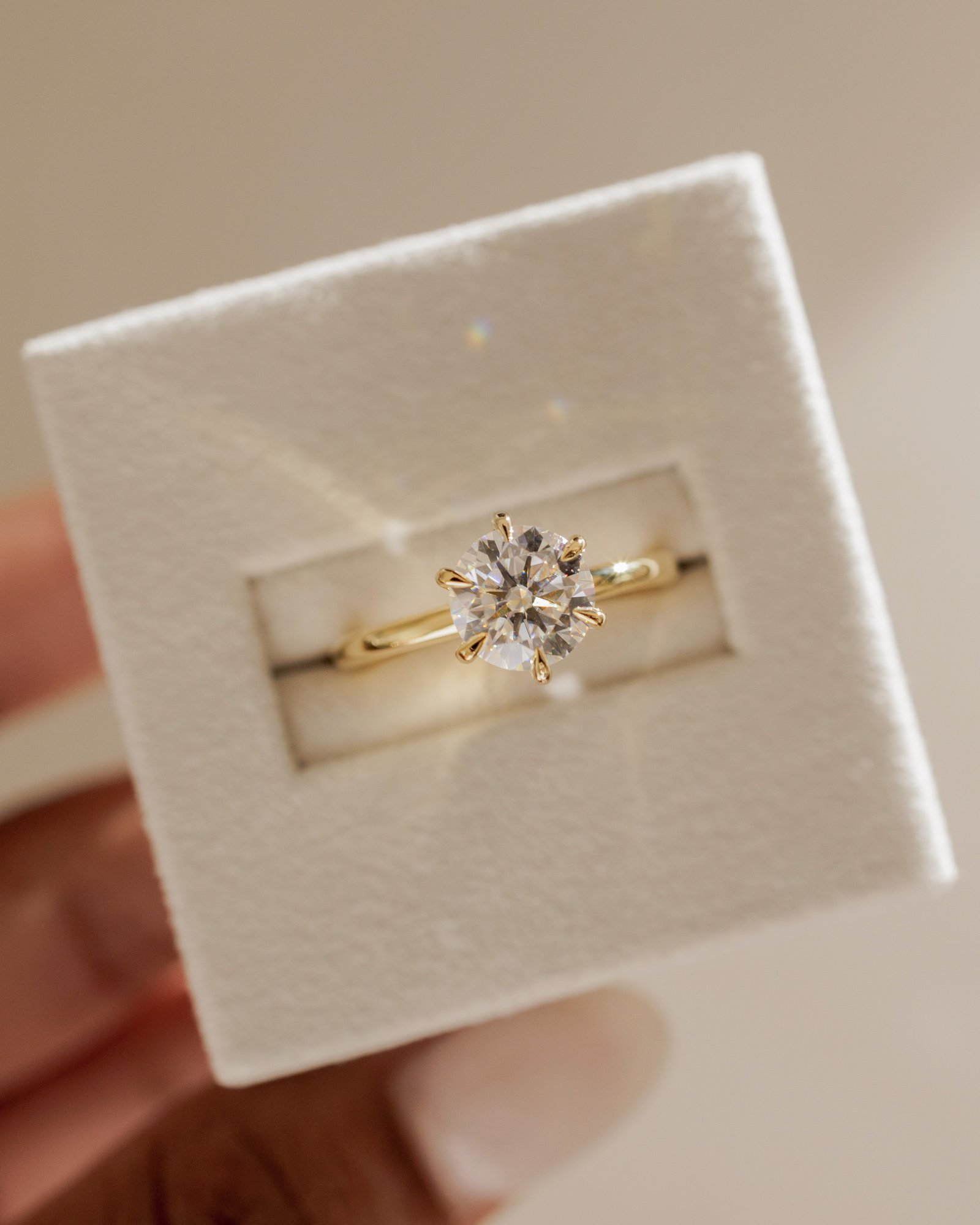 Louise  6 Claw Round Solitaire Lifestyle Image