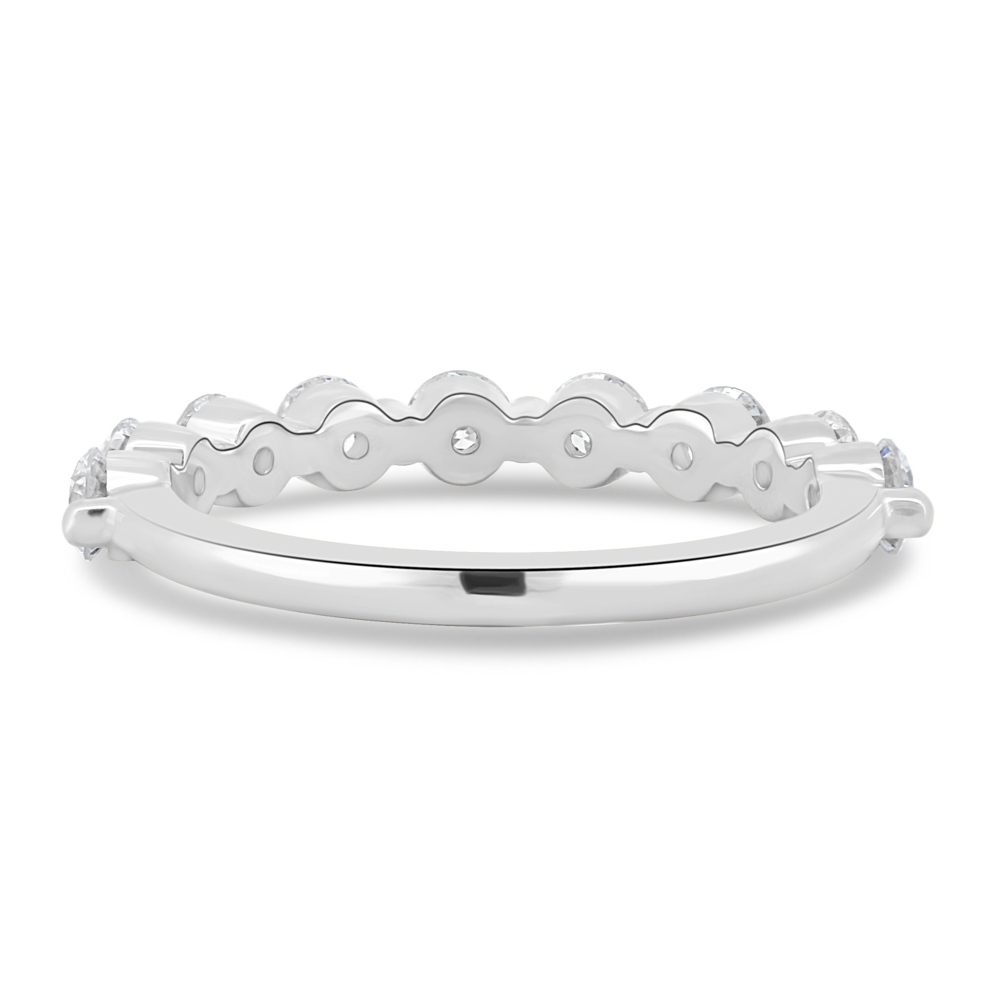 Lucy - Shared Prong Wedding Ring - 18k White Gold