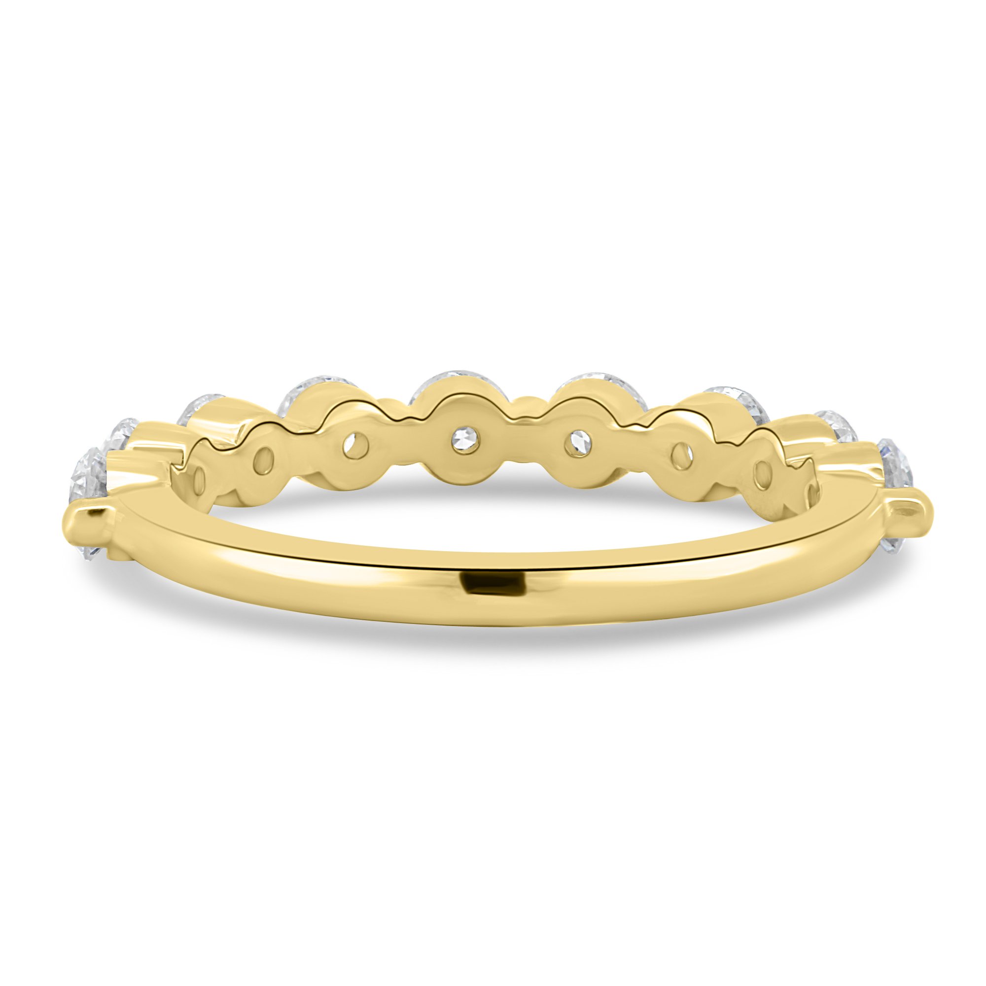 Lucy - Shared Prong Wedding Ring - 18k Yellow Gold