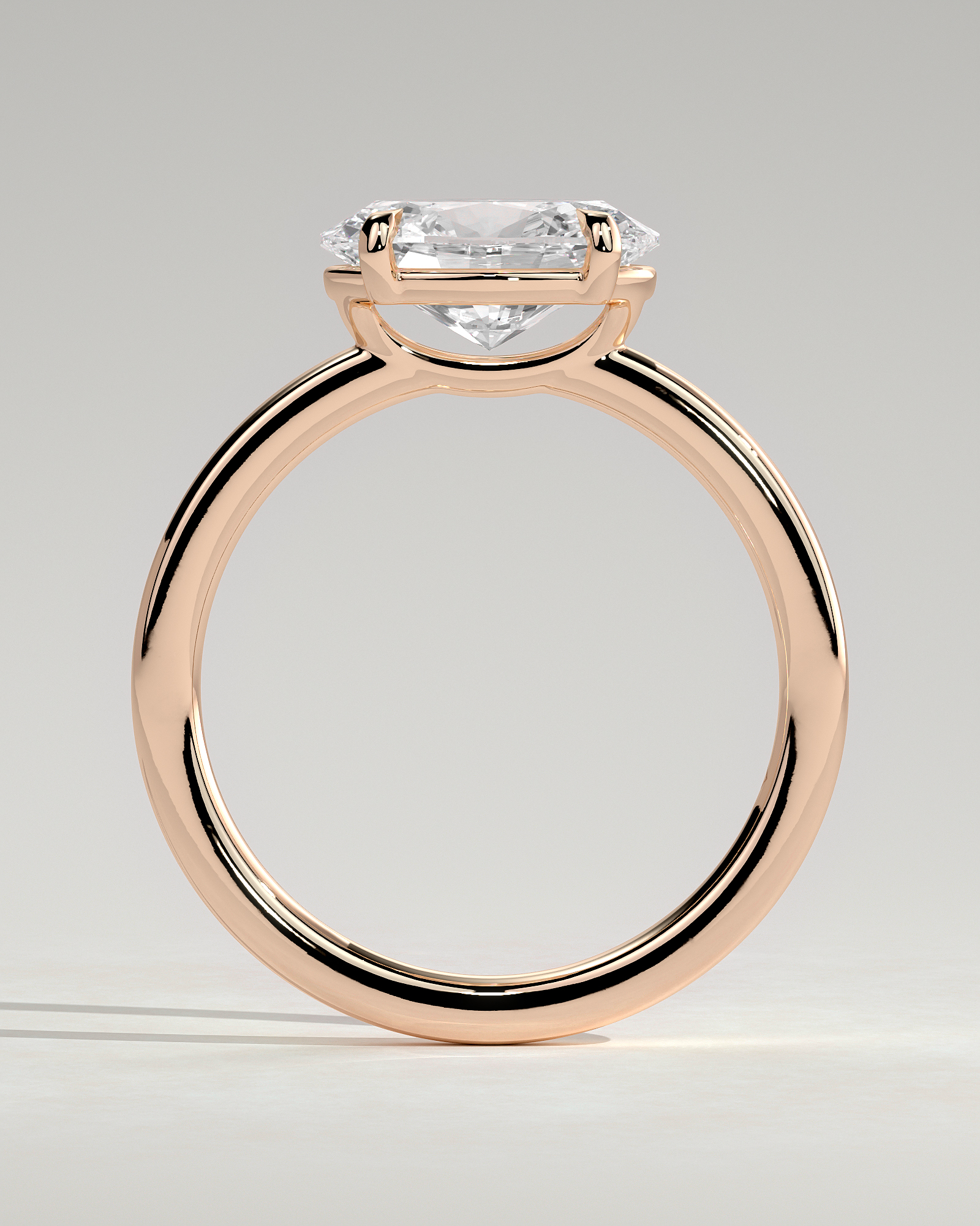 Mabeline- 4 Claw East West Solitaire - 18k Rose Gold