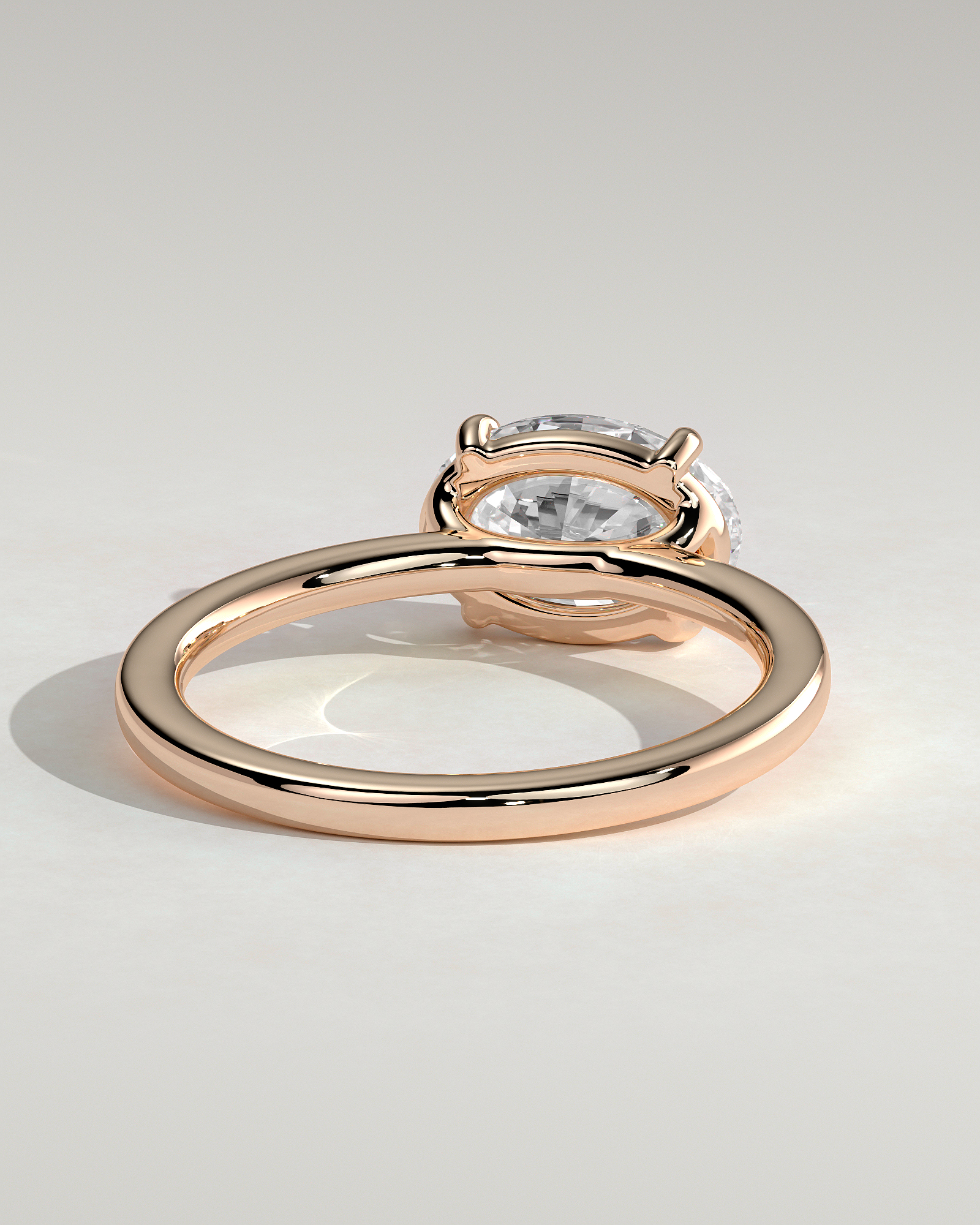 Mabeline- 4 Claw East West Solitaire - 18k Rose Gold