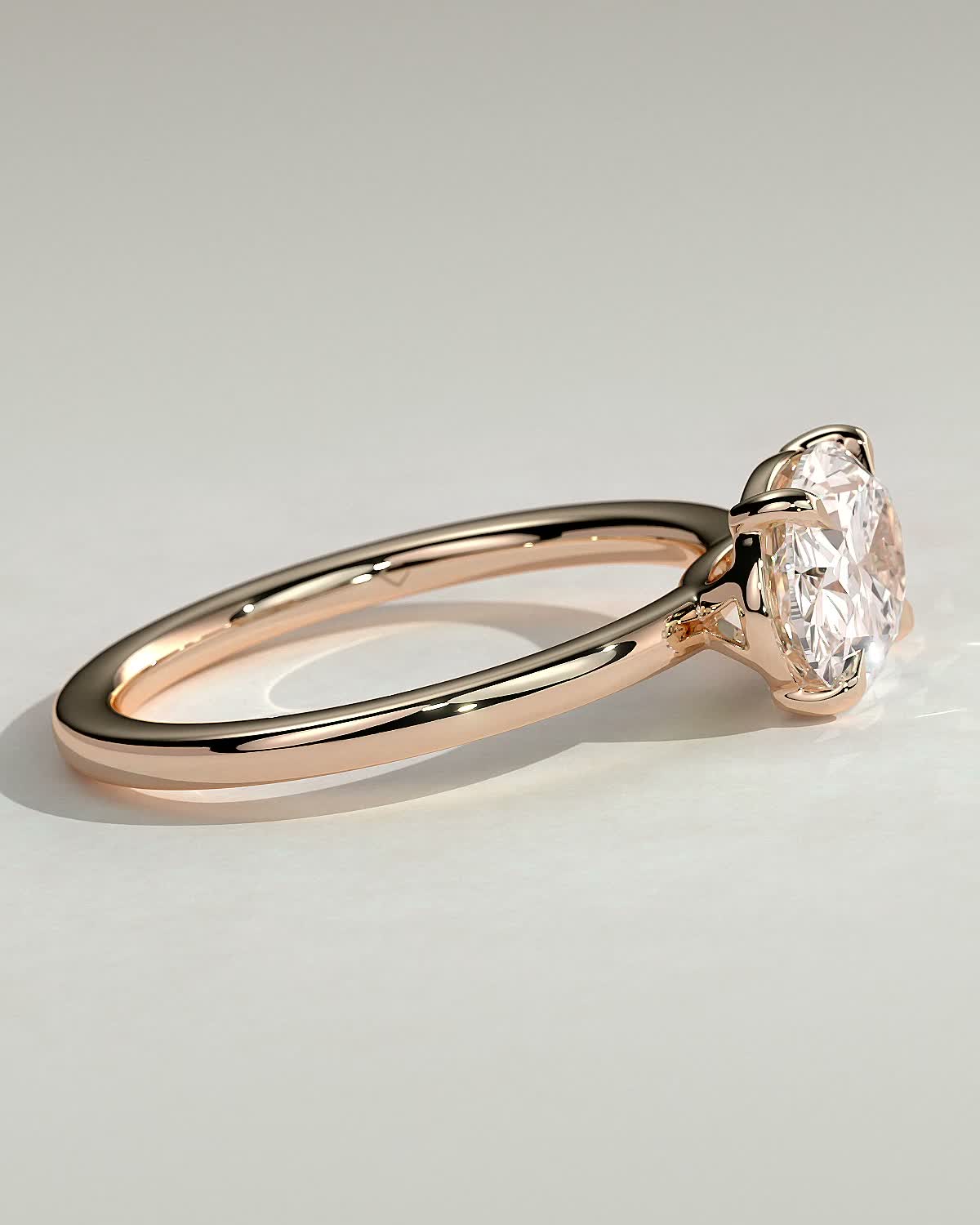 Mabeline- 4 Claw East West Solitaire - 18k Rose Gold