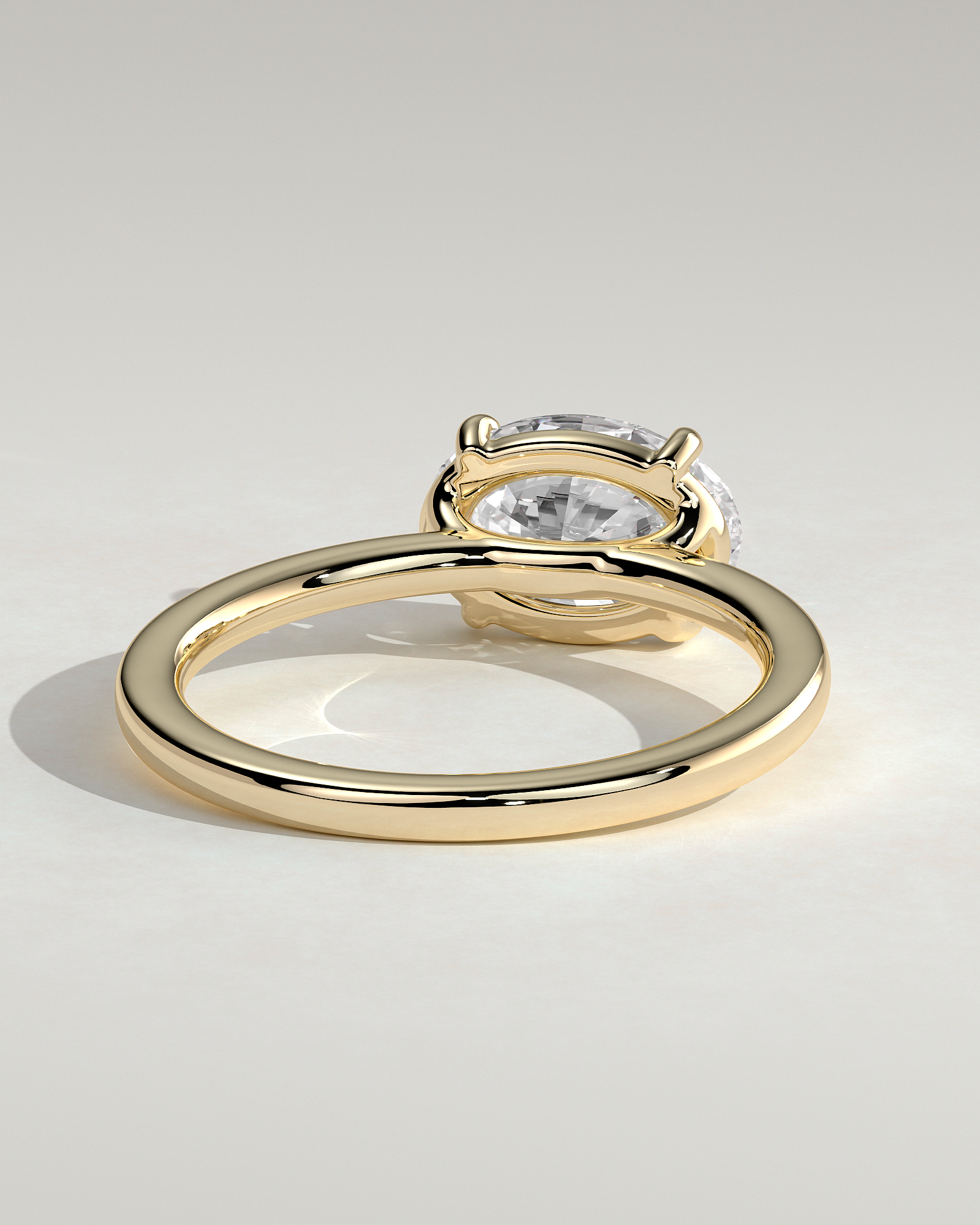 Mabeline- 4 Claw East West Solitaire - 18k Yellow Gold